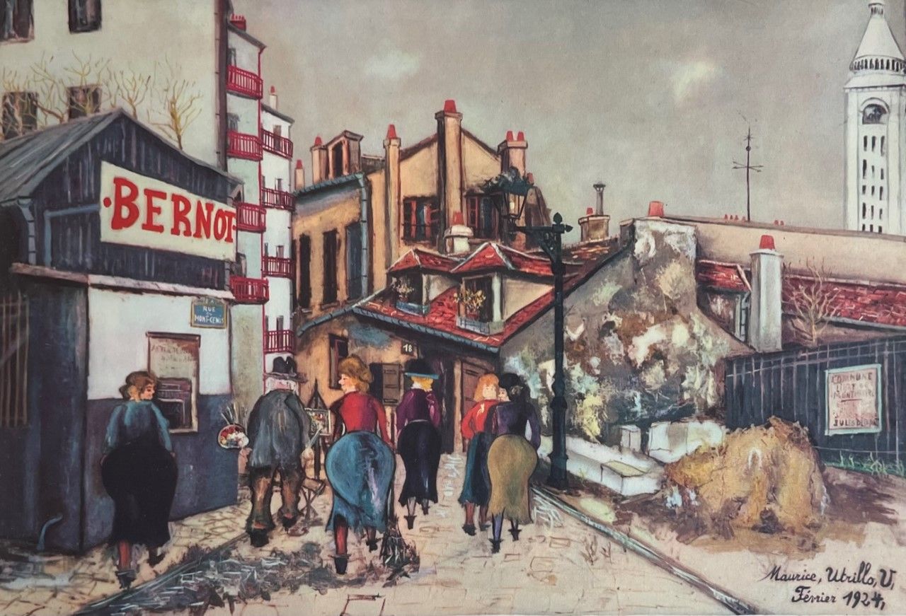 UTRILLO Maurice (d'après) (1883 - 1955) Litografia "BERNOT" Firmata in pietra in&hellip;