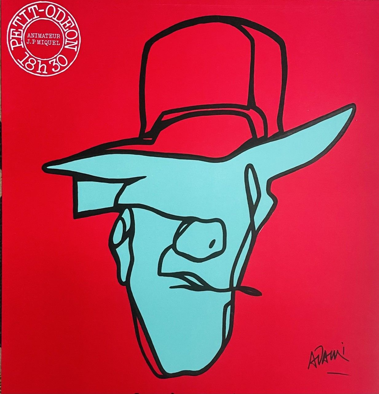 ADAMI Valerio (1935 - ) Lithography "L'HOMME AU CHAPEAU BLEU "Signed in the ston&hellip;
