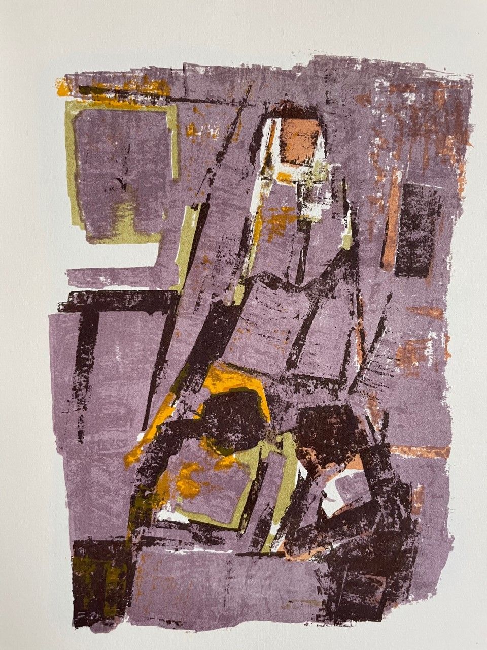 PELAYO Orlando ( 1920 - 1990 ) 石版画 "作曲 "来自艺术家的作品，石版画的颜色是从1962年出版的艺术家的对开本中提取的，由An&hellip;