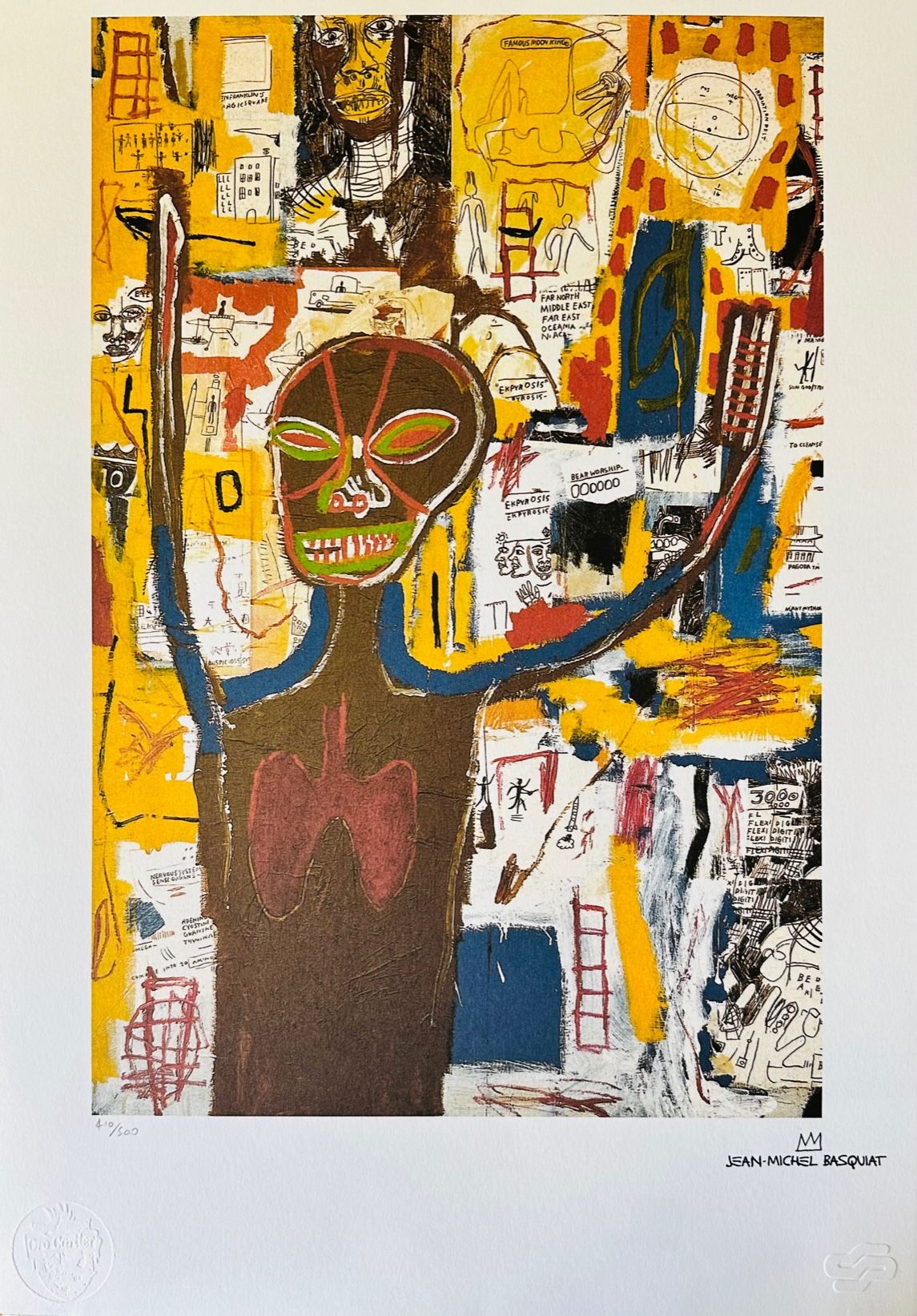 BASQUIAT Jean-Michel (1960 - 1988) Serigraphy "UNTITLED" Signed in stone at the &hellip;