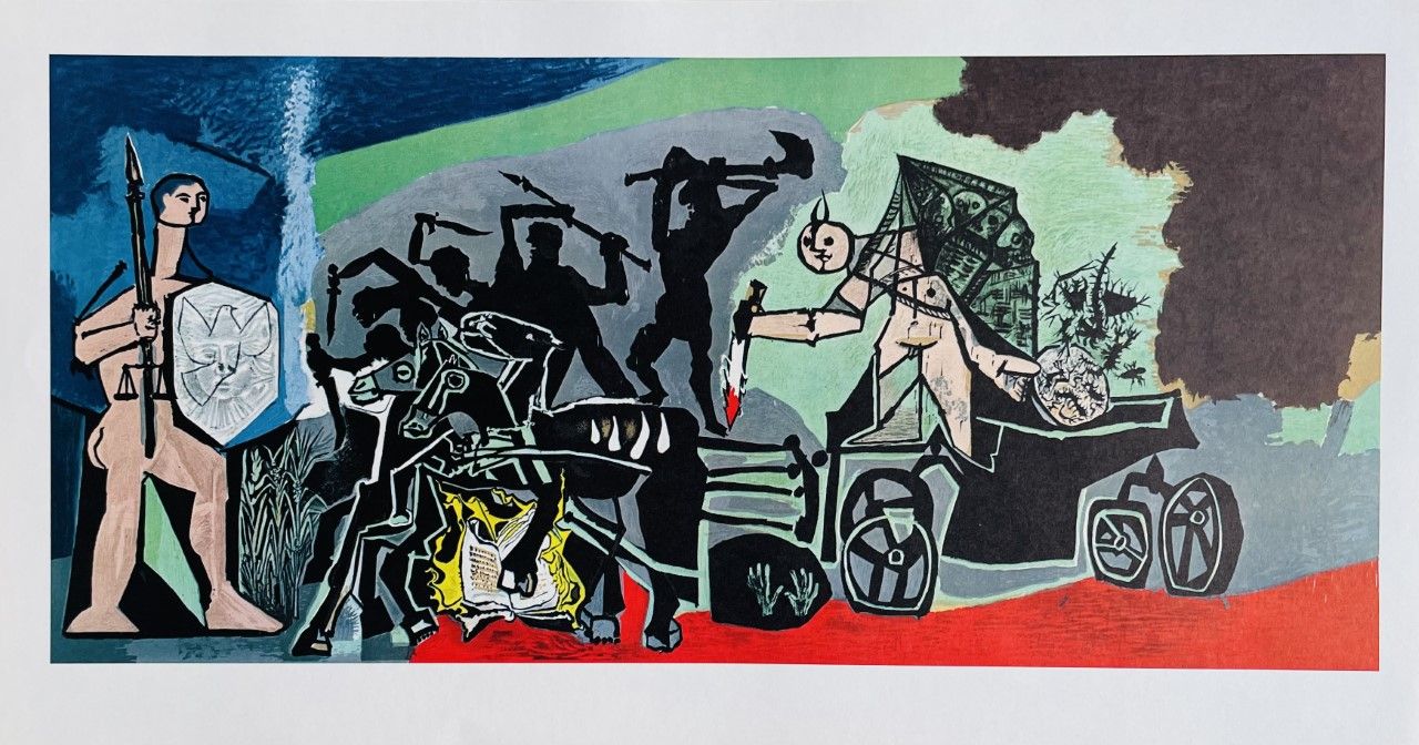PICASSO Pablo (d'aprés) (1881 - 1973) Lithographie"LA GUERRE"D'après l'œuvre de &hellip;