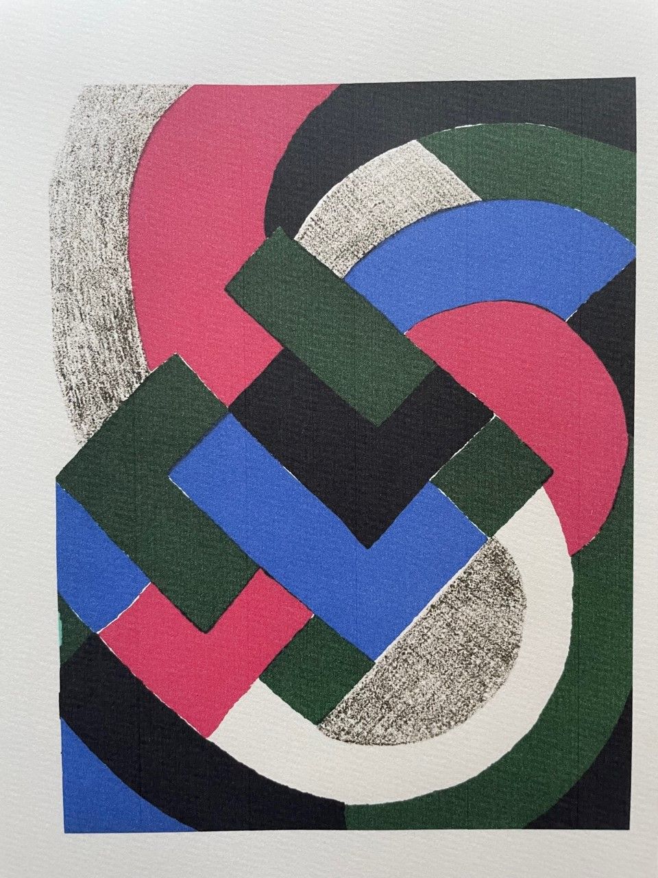 DELAUNAY Sonia (1885 - 1979) Print "COMPOSITION" after a work of the artist, Pap&hellip;