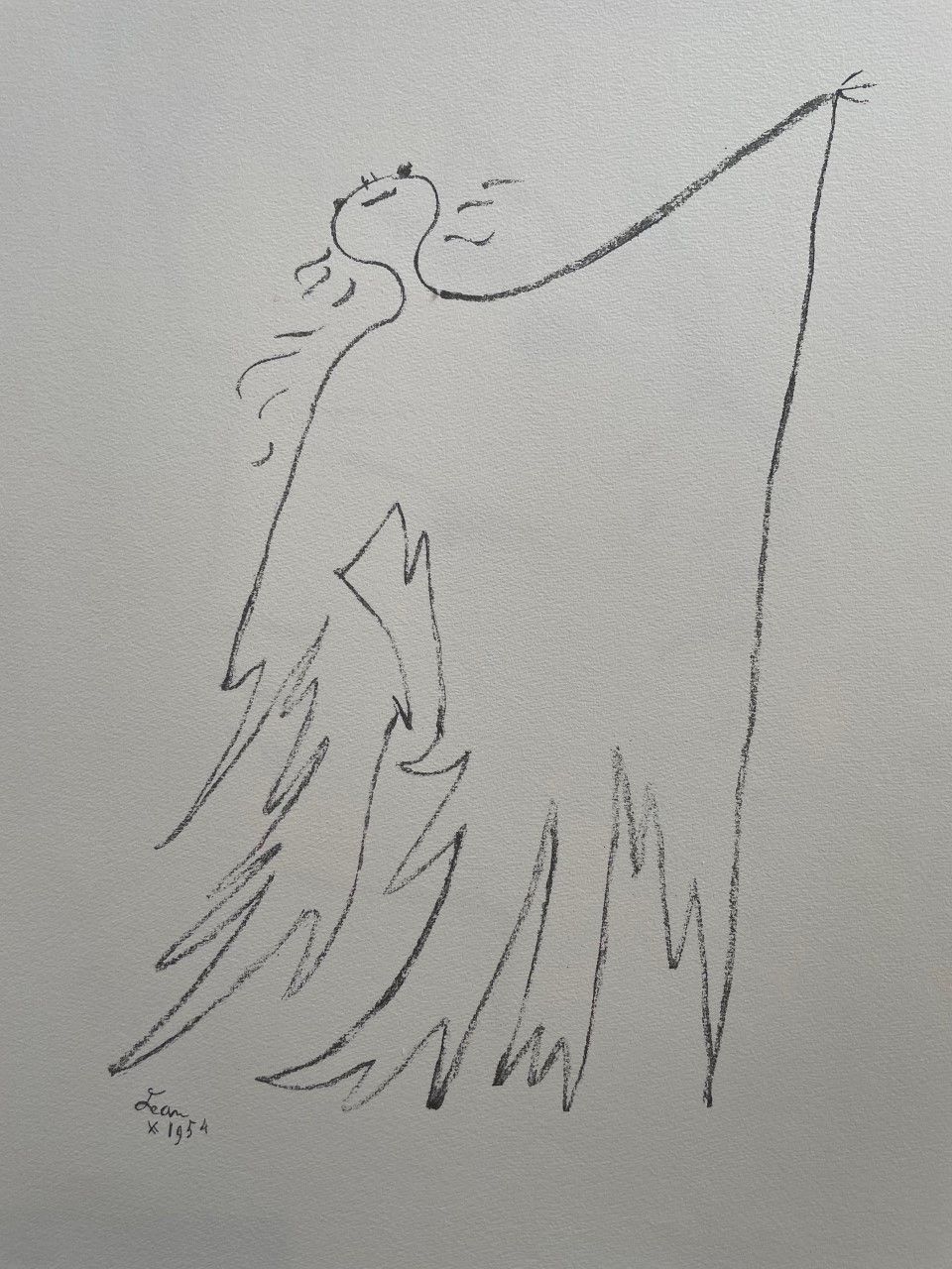 COCTEAU Jean (1889 - 1963) 石版画 "LA BALLERINE "左下方的签名 牛皮纸上的原版石版画 41 x 33cm.格式：32 &hellip;