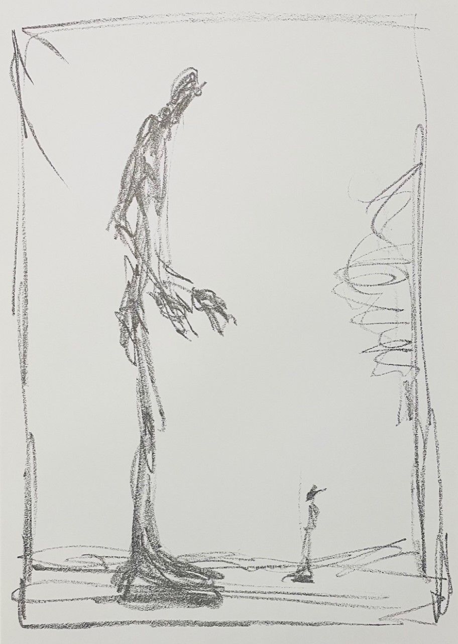 GIACOMETTI Alberto (1901 - 1966) Lithography "MAN STANDING "From a work of the a&hellip;