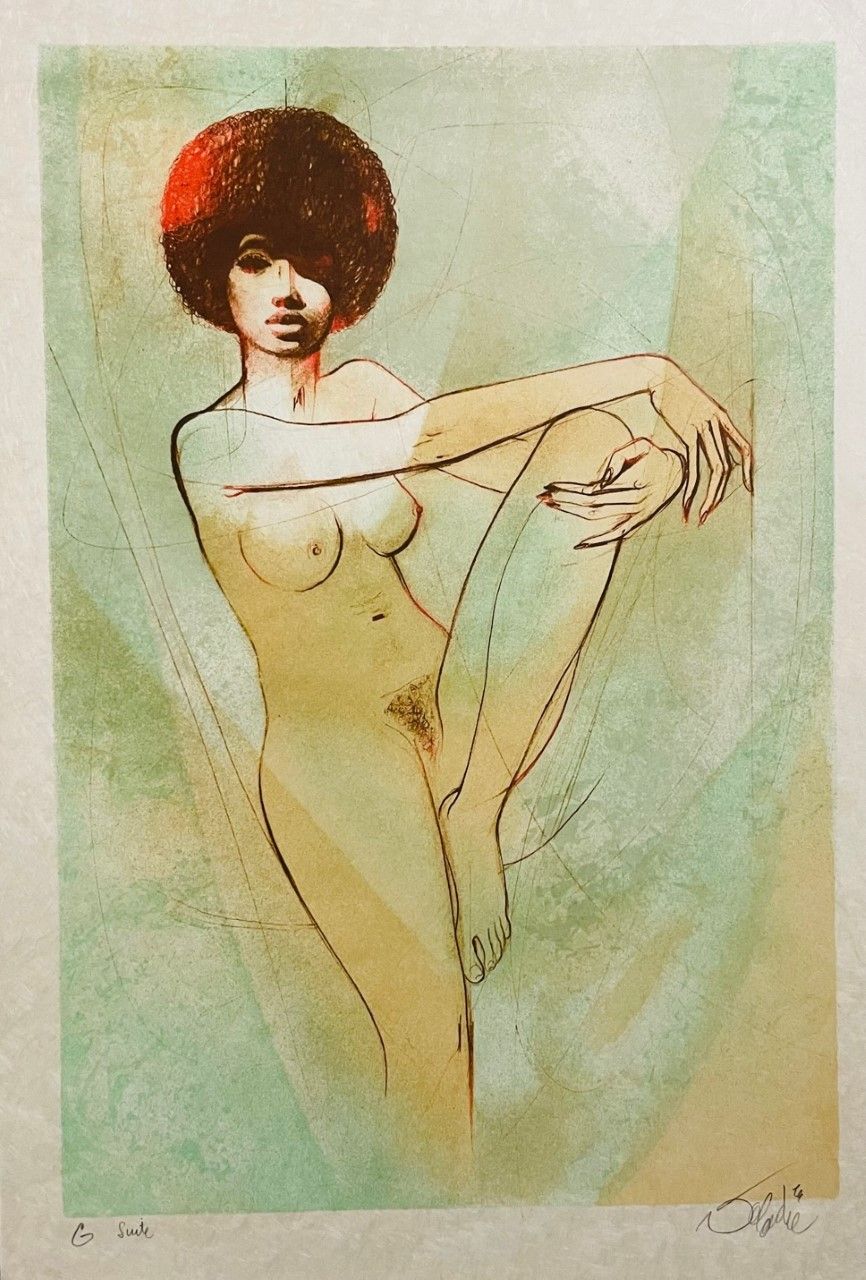 VALADIE Jean-Baptiste (1933 - ) Lithographie«NU«Signée de la main de l'artiste e&hellip;