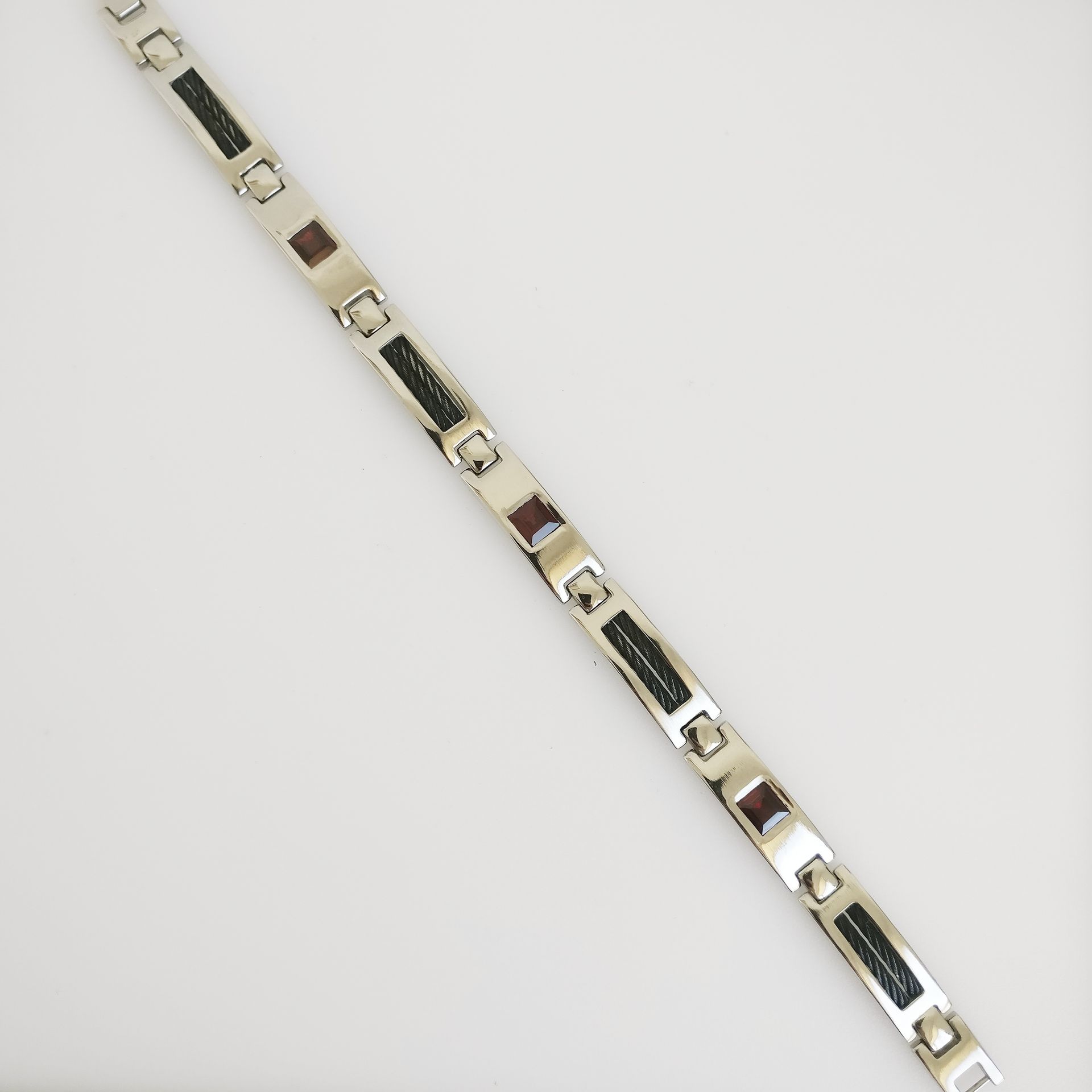 Men's Bracelet Garnet 3.55ct Garnet Men's Bracelet

Metal: Stainless Steel
Weigh&hellip;