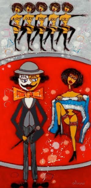 ALVARD MR LE BARON AU FRENCH CANCAN
Huile sur toile 80 x 40 cm.