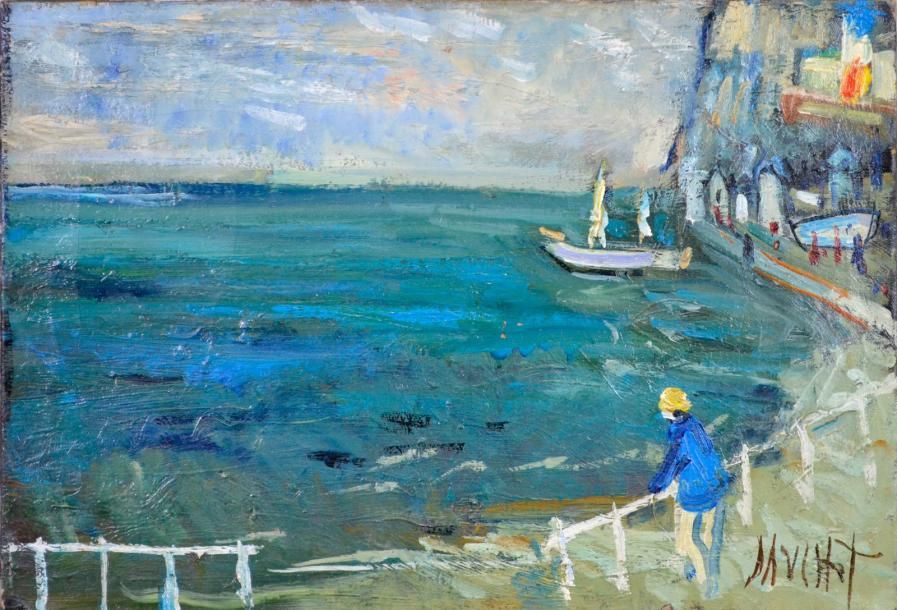 DAUCHOT Gabriel BORD DE MER
Huile sur toile 50 x 73 cm. Signée en bas à droite.