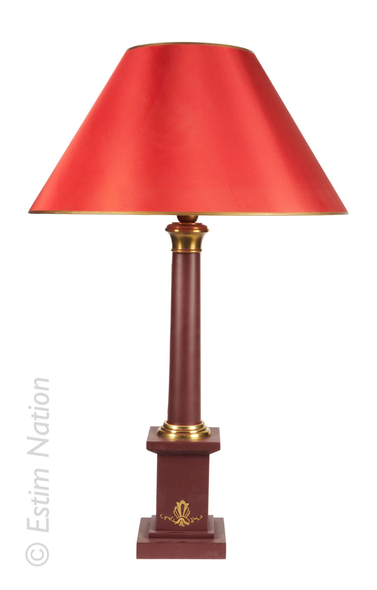 LAMPE STYLE EMPIRE Elektrischer Lampenständer aus violett lackiertem Metall, der&hellip;
