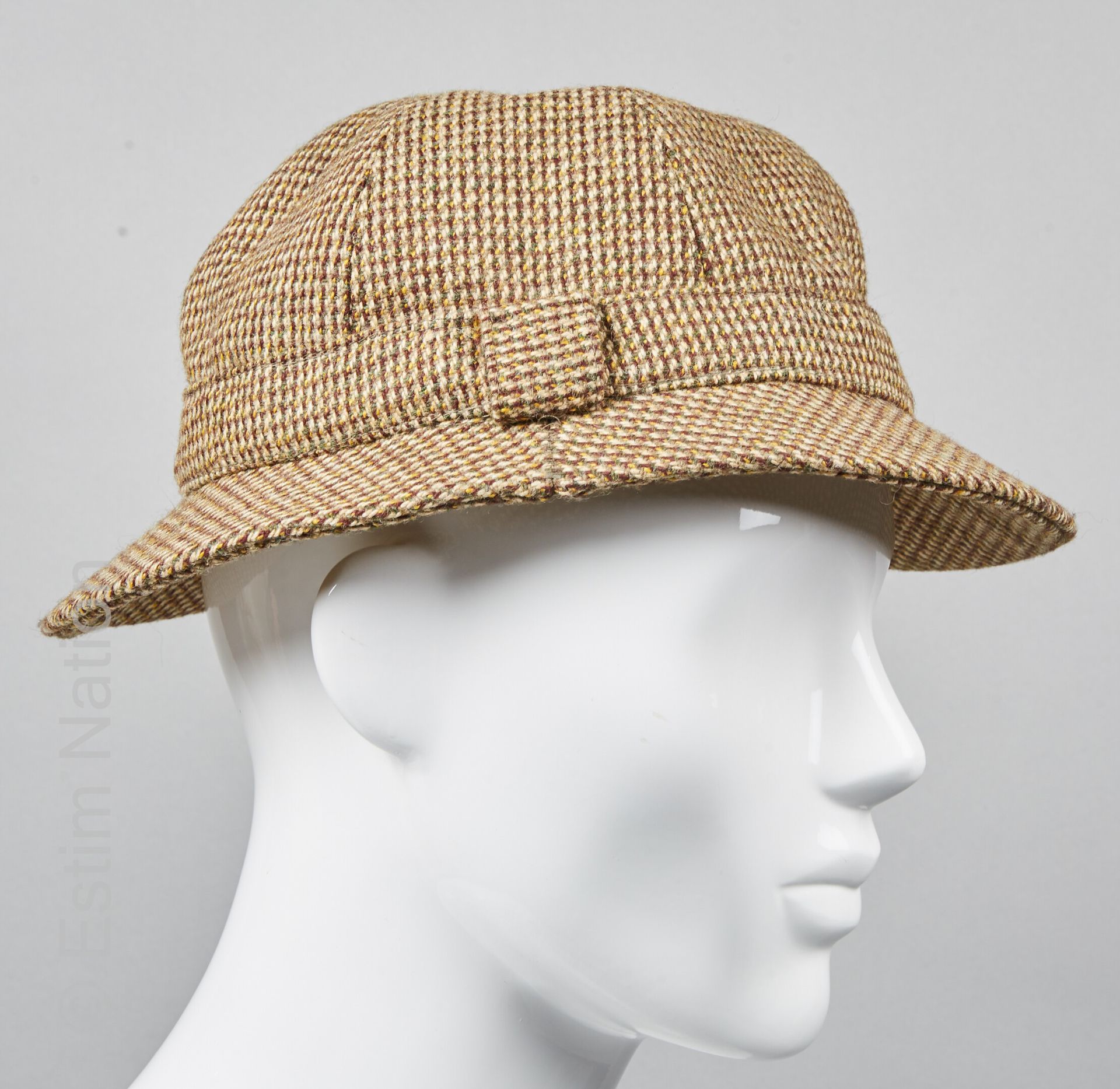 HOLLAND AND HOLLAND LONDON Safari hunting hat in tweed in autumnal tones