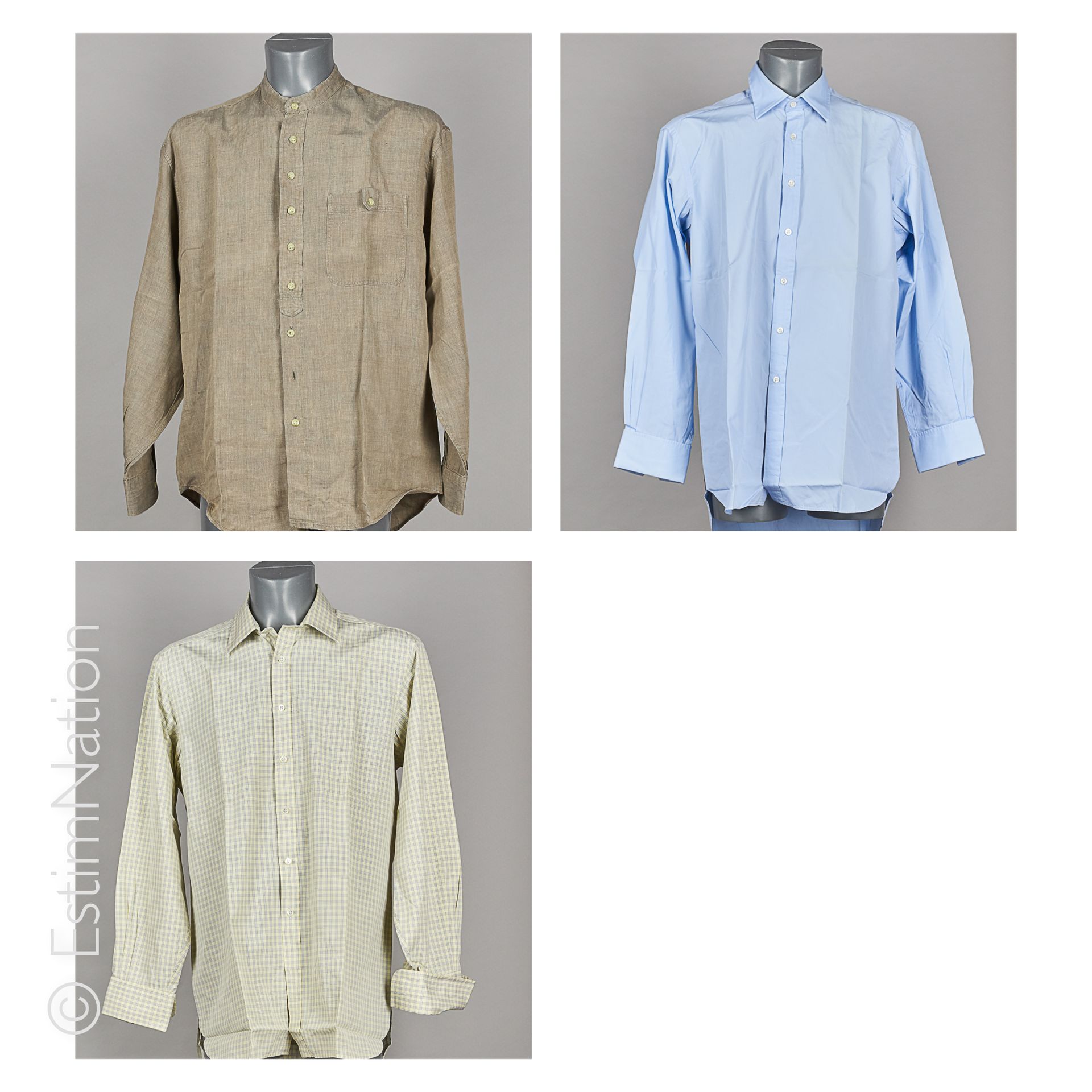 HILDITCH & KEY, DANIEL HECHTER 四件衬衫，三件是棉质的，一件是麻质的（S 16 1/2/42，S XL）（无条件保证）。