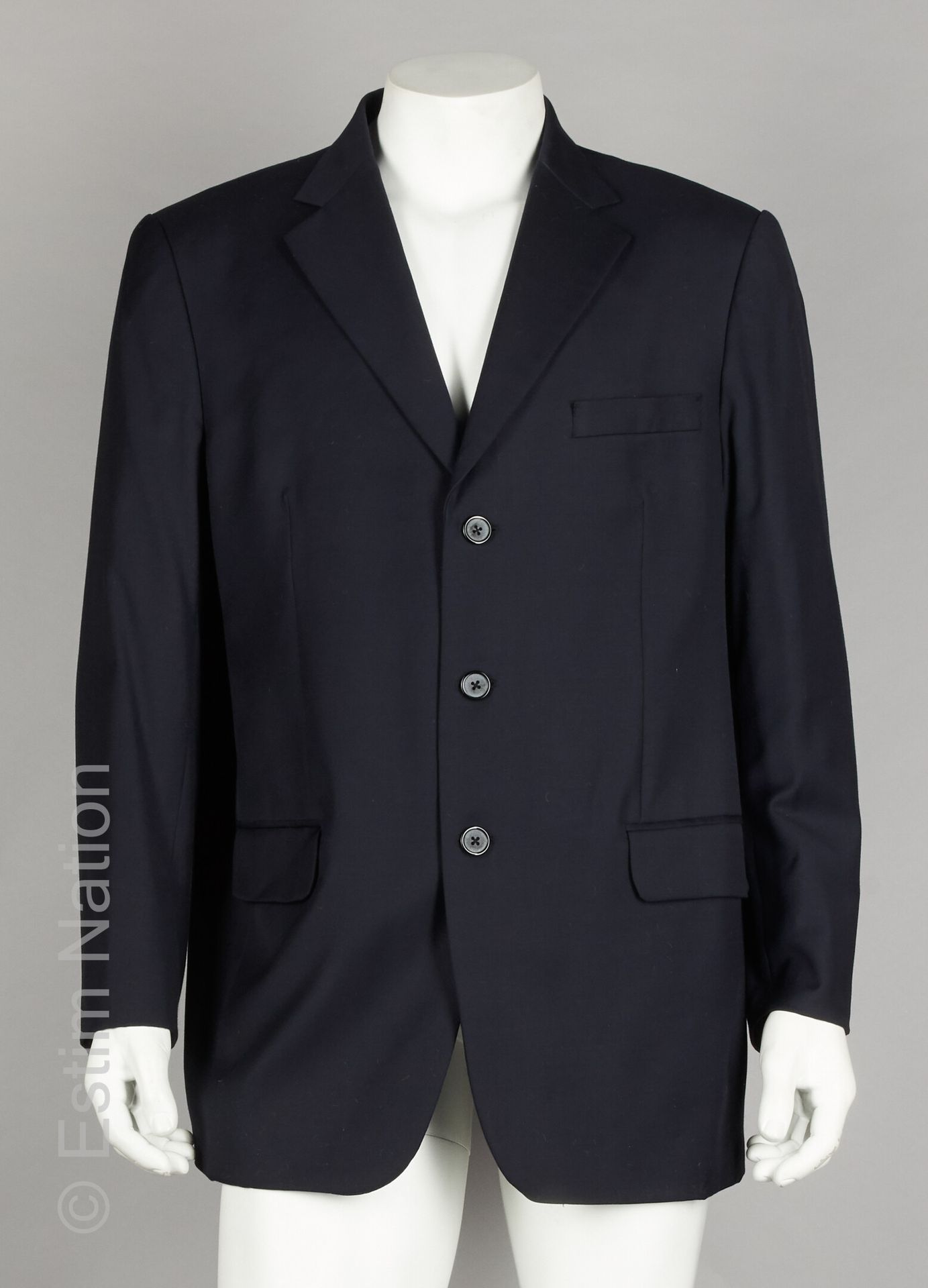Dana DRESS in navy wool gabardine, jacket with three pockets, straight trousers &hellip;