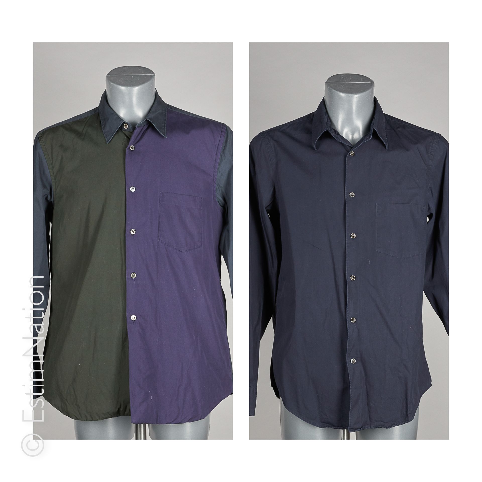 COMME DES GARCONS HOMME PLUS, NEW YORK INDUSTRIE Camisa de algodón tricolor, fro&hellip;