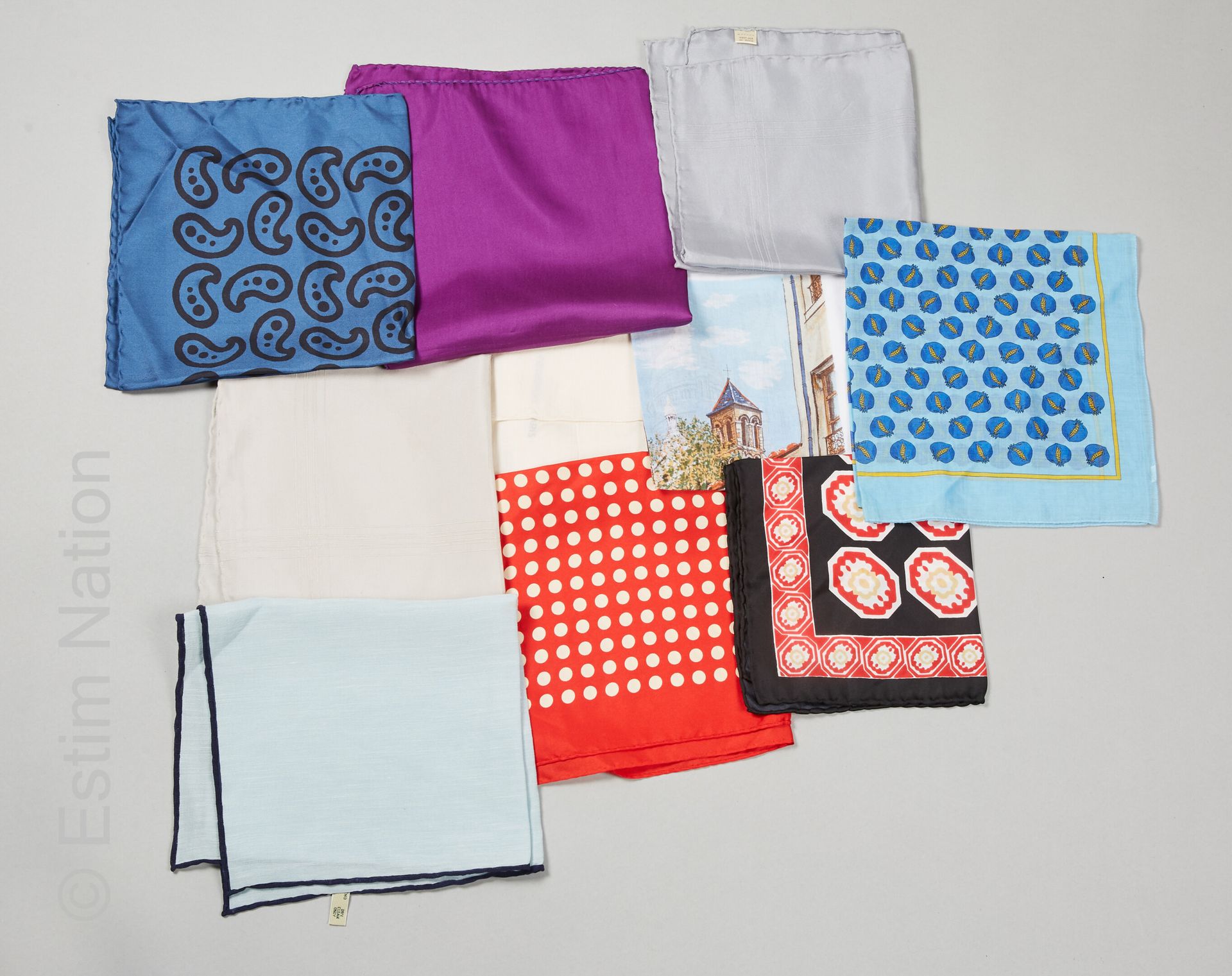ANONYME, RENOMA 20个不同的丝绸和棉布的格夫罗奇和口袋（不保证状态）。