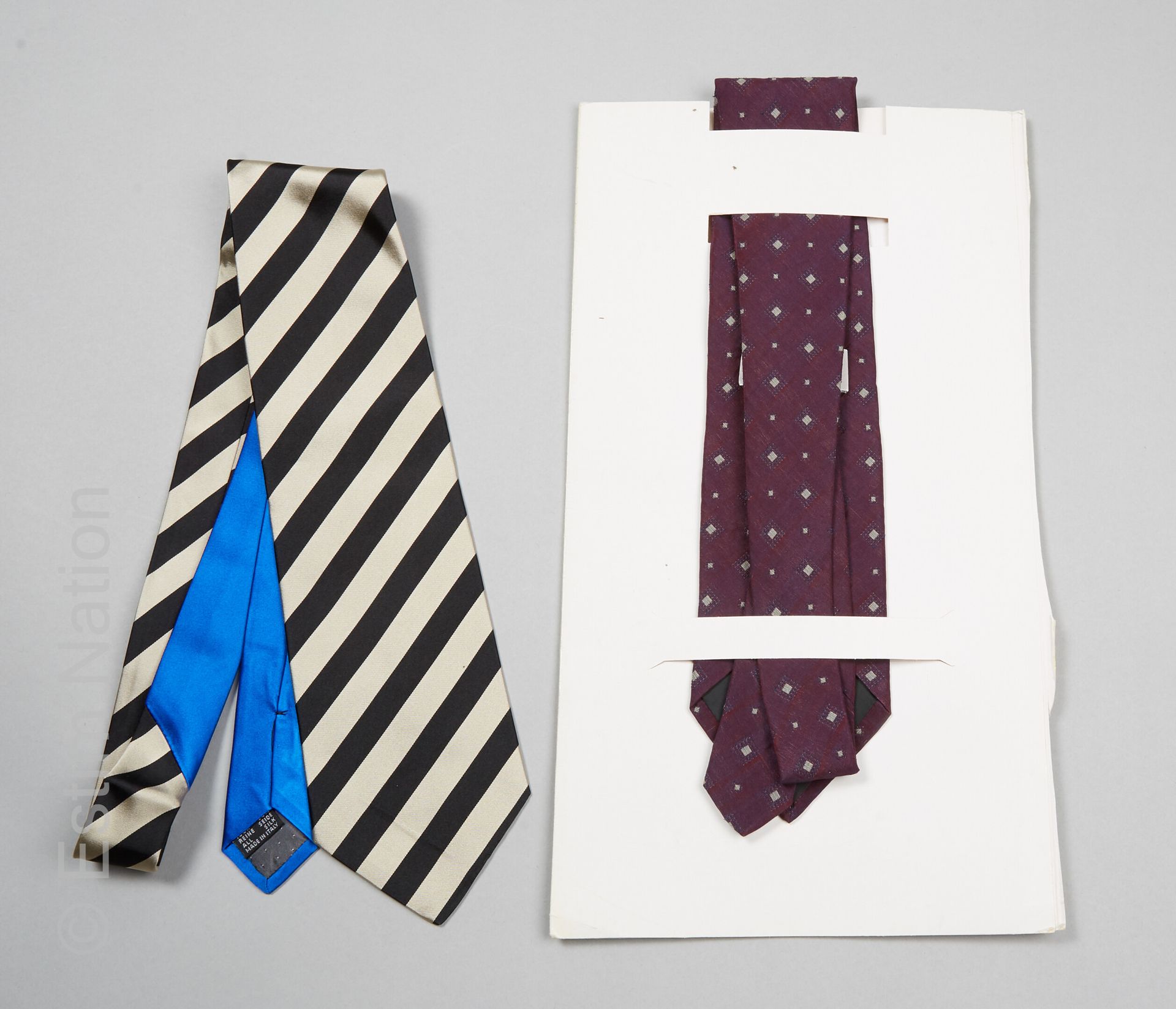 MONTANA, KRIZIA UOMO VINTAGE CRAVATE in striped printed silk (new condition in b&hellip;