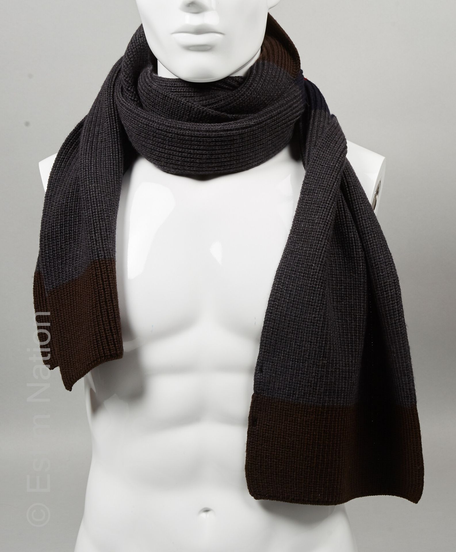 GUCCI ECHARPE en tricot de laine bouillie et rayée (220 x 25 cm) (probablement m&hellip;
