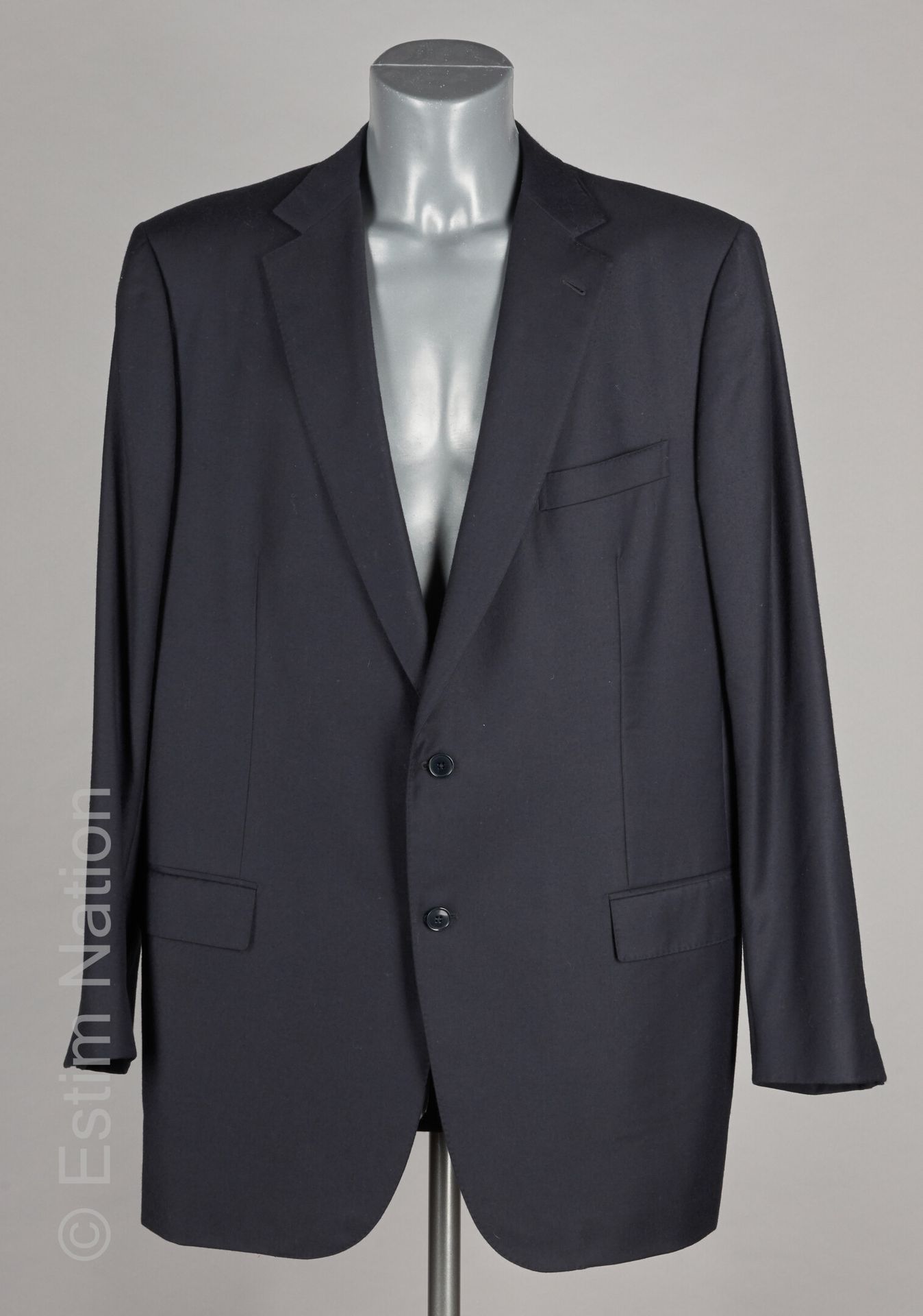 ERMENEGILDO ZEGNA (2011) SUR MESURE Giacca di lana blu notte (S 60 L) (piccola u&hellip;