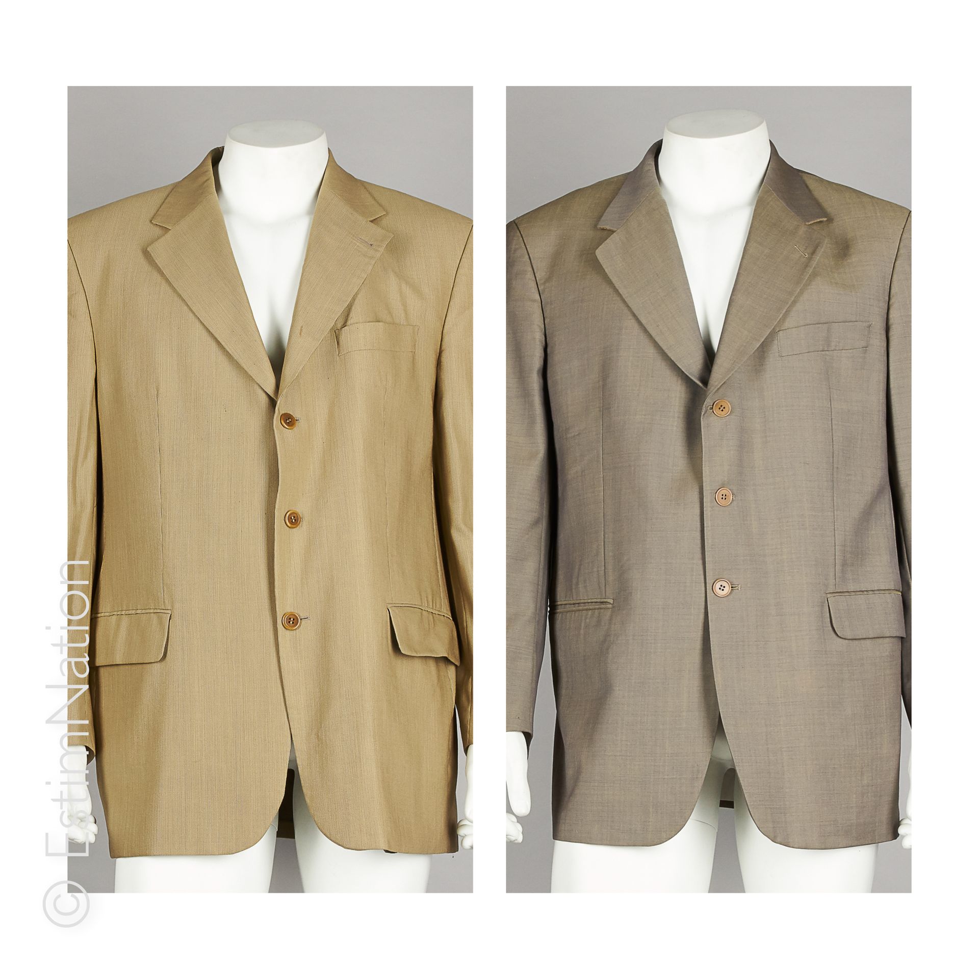 LOUIS FERAUD, GEORGES RECH COSTUME in camel cold wool with stripes, jacket with &hellip;
