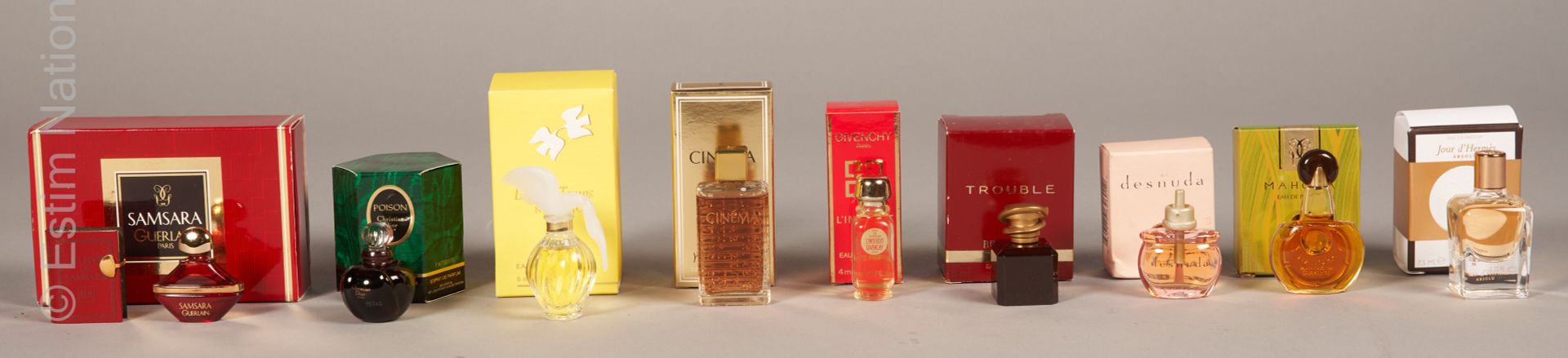 LOT DE MINIATURES Lot de 9 miniatures homothétiques avec parfum d'origine et cof&hellip;
