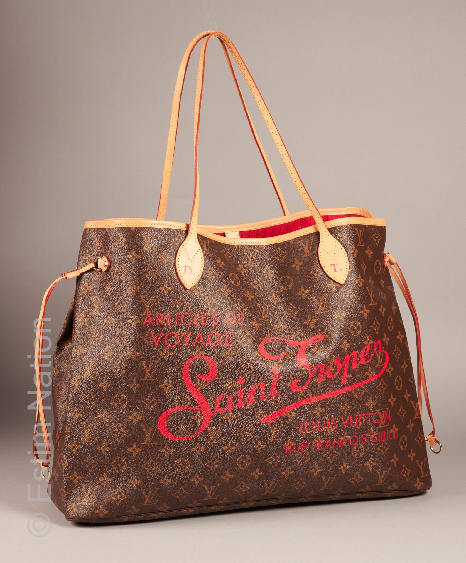 LOUIS VUITTON (2010) CABAS "NEVERFULL XXL" en toile Monogram imprimé "Saint Trop&hellip;