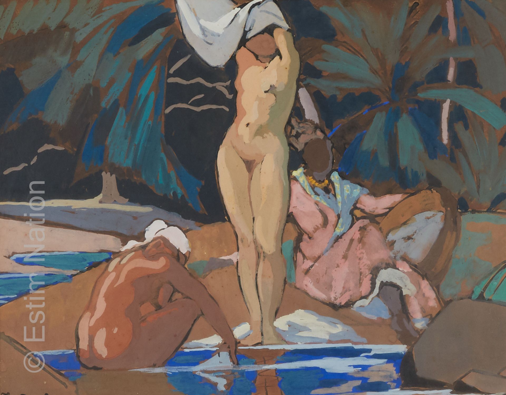 JEAN BALDOUI Jean BALDOUI (1890-1955)



Trois nus dans une oasis



Dessin à la&hellip;