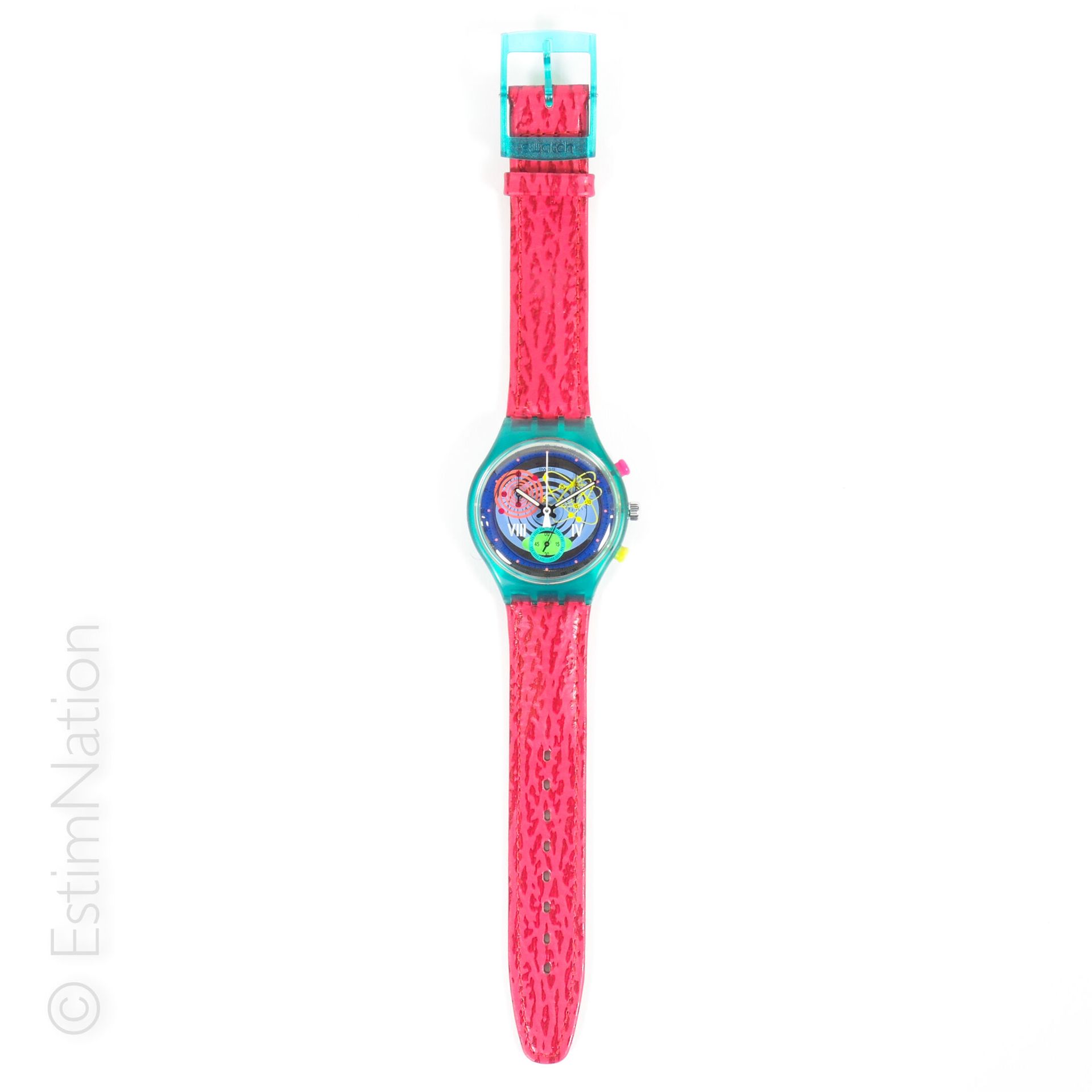 SWATCH - PINKSPRINGS - 1993 样品--Pinksprings

塑料收藏品 : 计时器



计时表，蓝色表盘上有目标、行星和太阳系图&hellip;