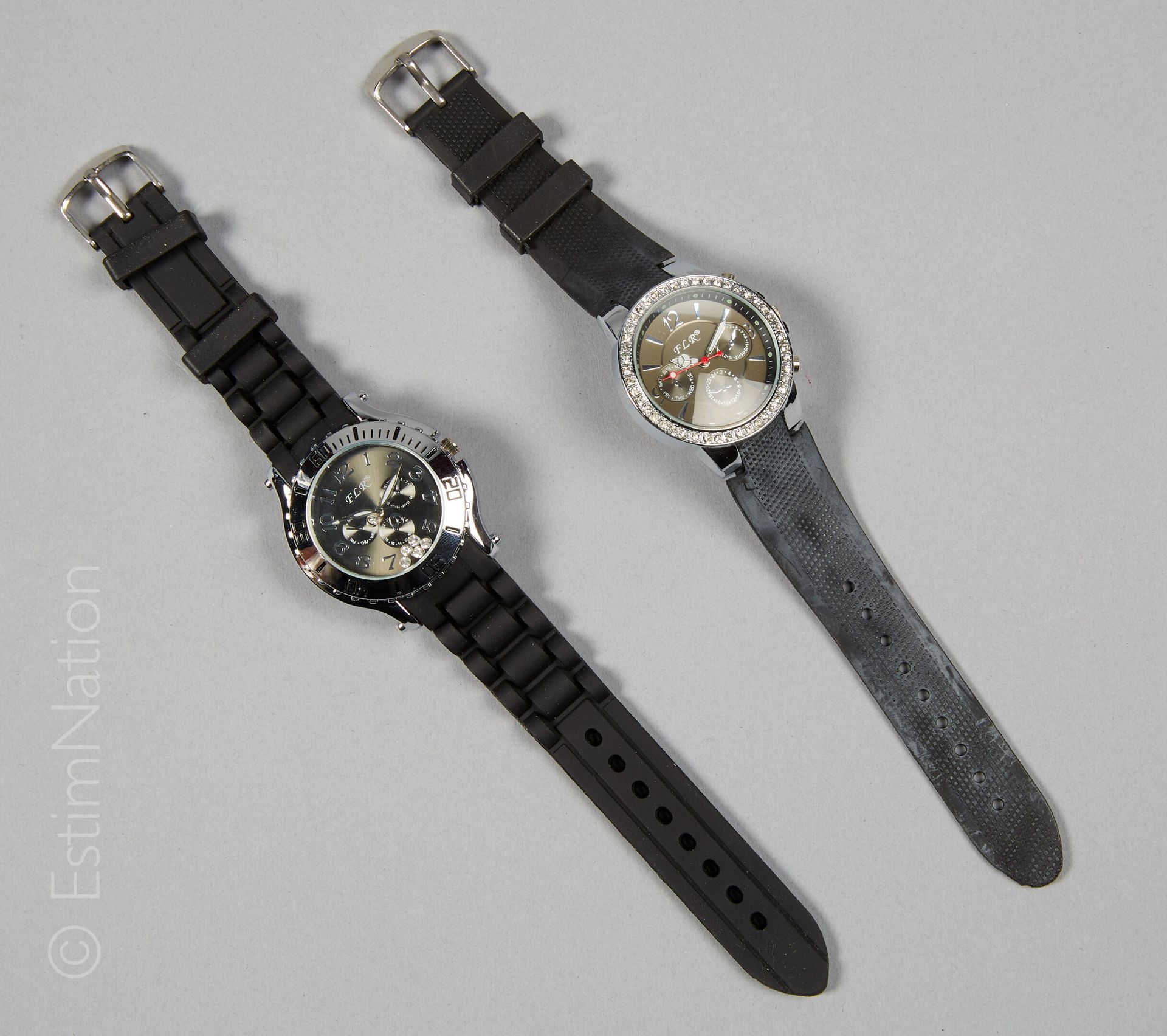 LOT DE MONTRES Lot of two wrist watches brand FLR quartz movement (new batteries&hellip;