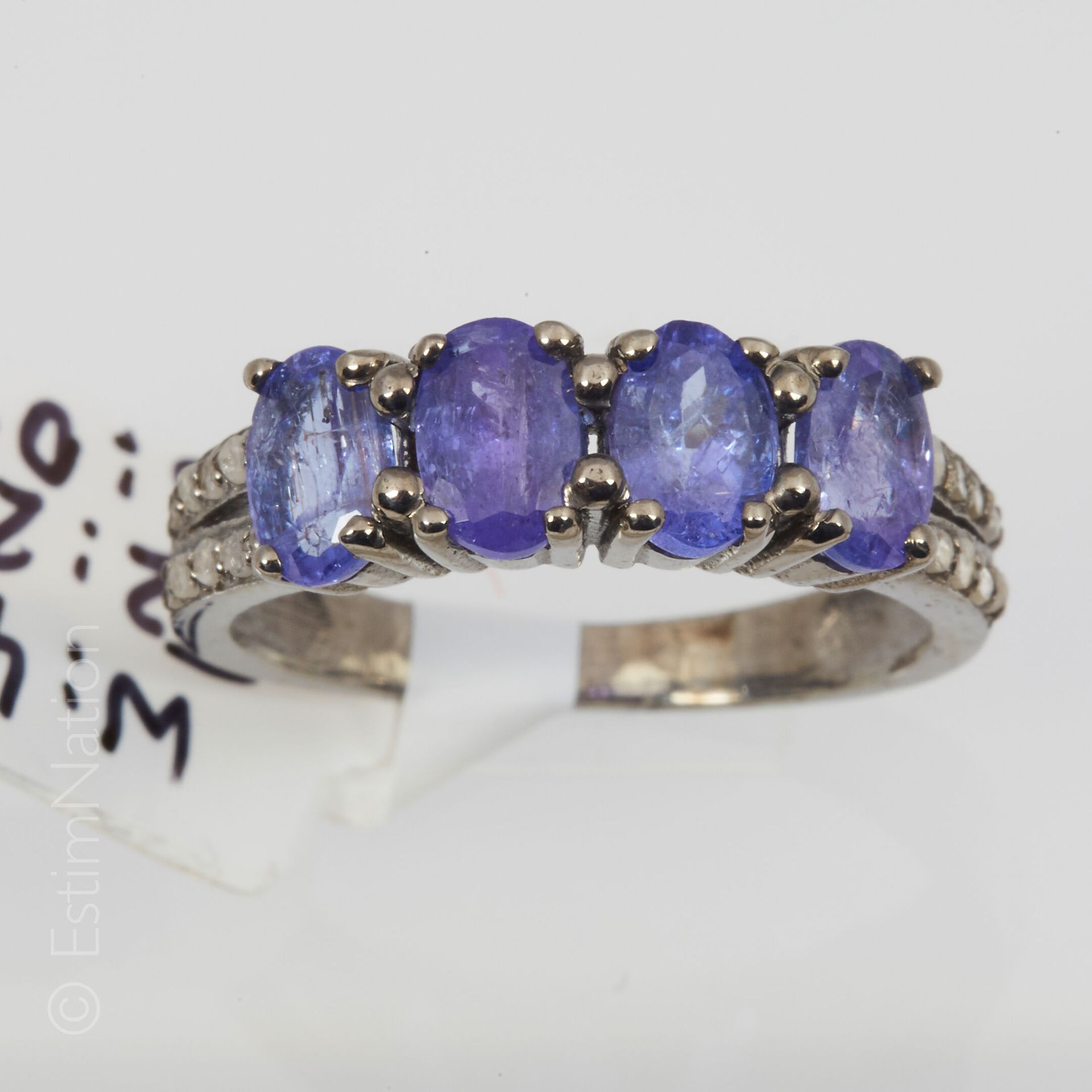 BAGUE ARGENT TANZANITES Silver ring (925 thousandths) decorated with four tanzan&hellip;