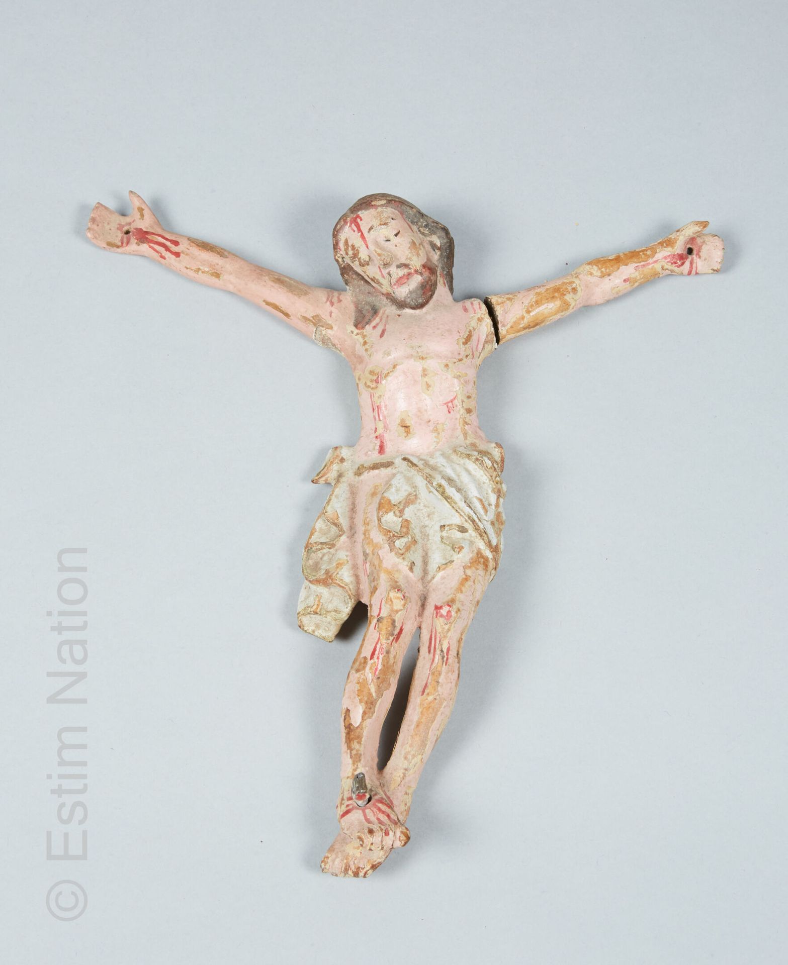 ART POPULAIRE 基督在十字架上



雕刻和彩绘的木质主题，代表死去的基督。

19世纪的流行作品。



高度 : 26 cm - 宽度 : 25&hellip;