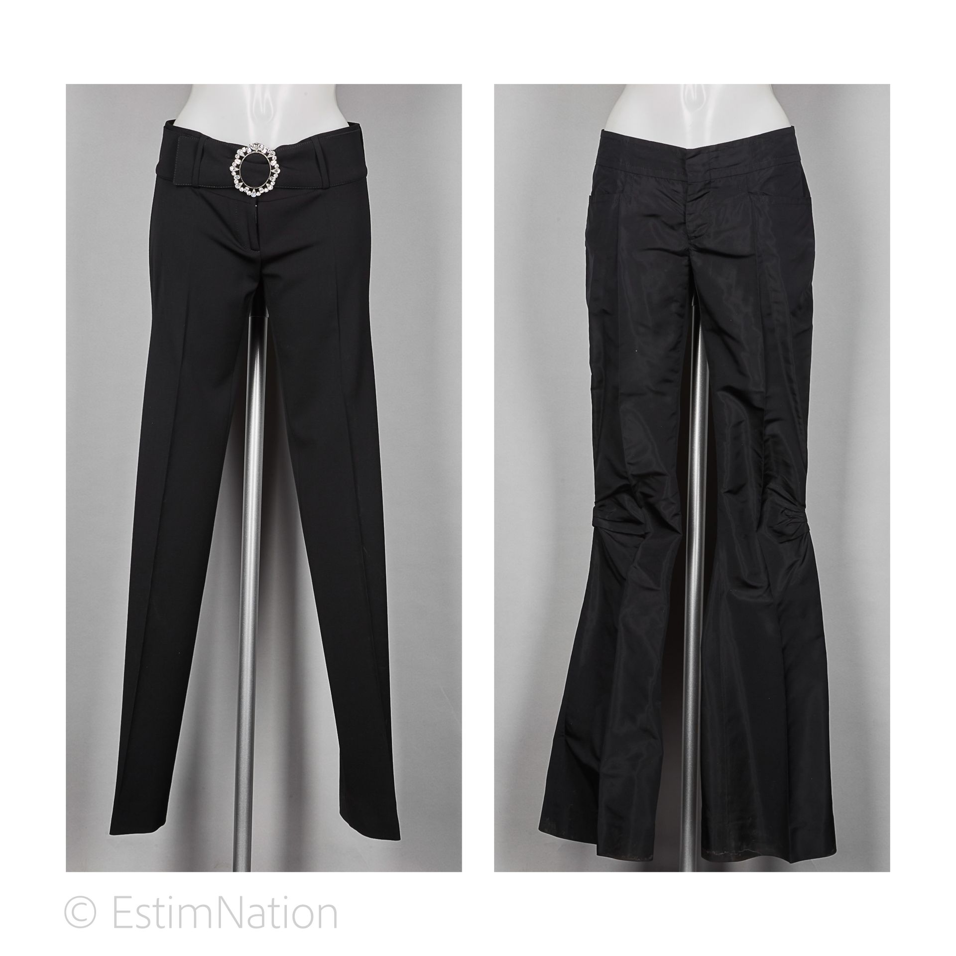 DOLCE & GABBANA, GUCCI PANTALON droit en laine stretch noir, large ceinture stra&hellip;