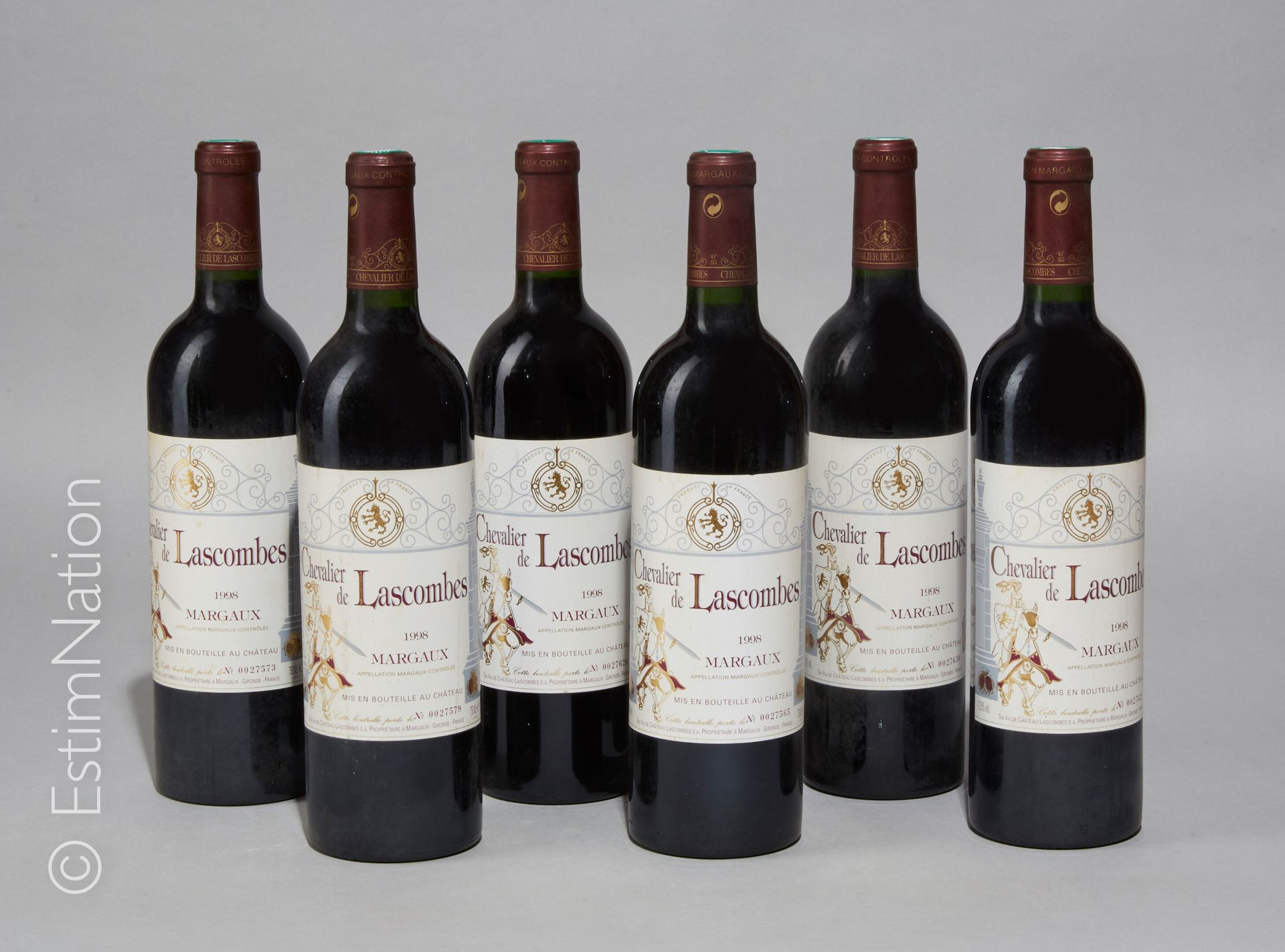 BORDEAUX 
6 bouteilles Chevalier de Lascombes 1998 Margaux 




(E. F)