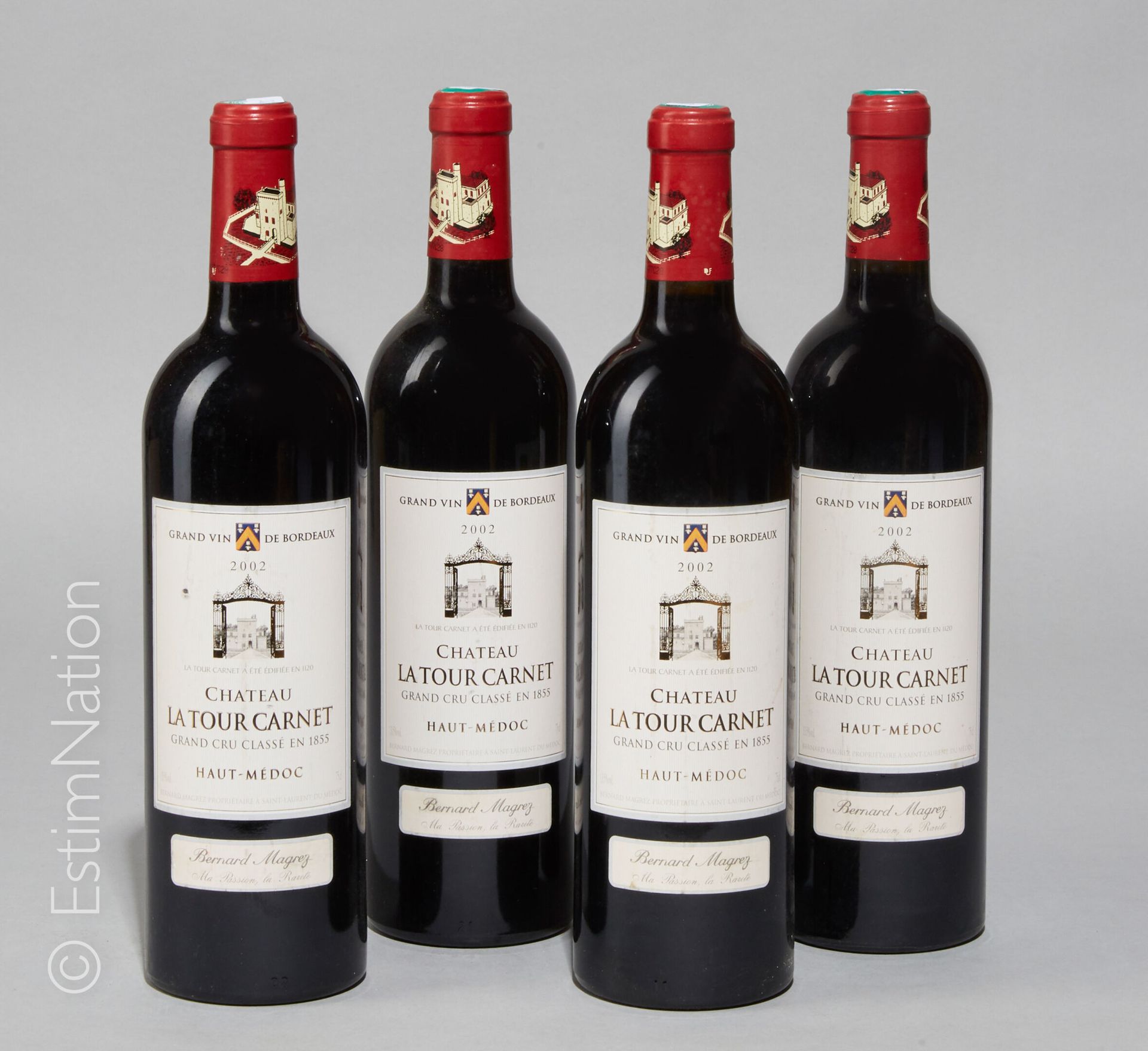 BORDEAUX 
4 bouteilles Château La Tour Carnet 2002 4e GC Haut-Médoc