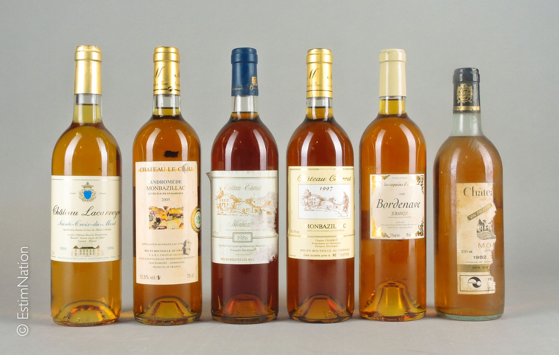 DIVERS 6 bouteilles Panaché de 1986 à 2006 Vin Blanc 
(E. La, 1d)