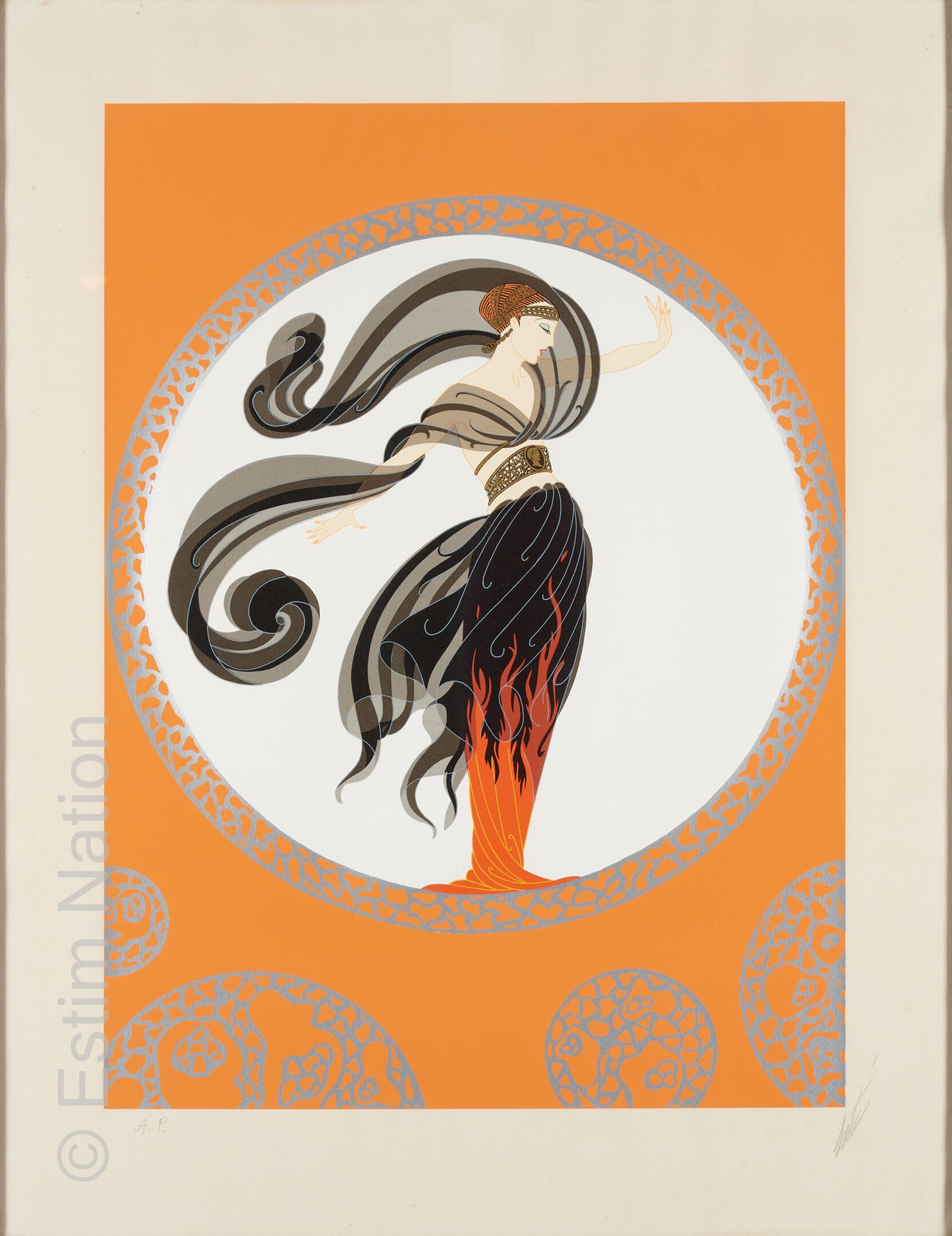 Romain de Tirtoff ERTE (1892-1990) Danseuse du feu

Estampe en couleur rehaussée&hellip;