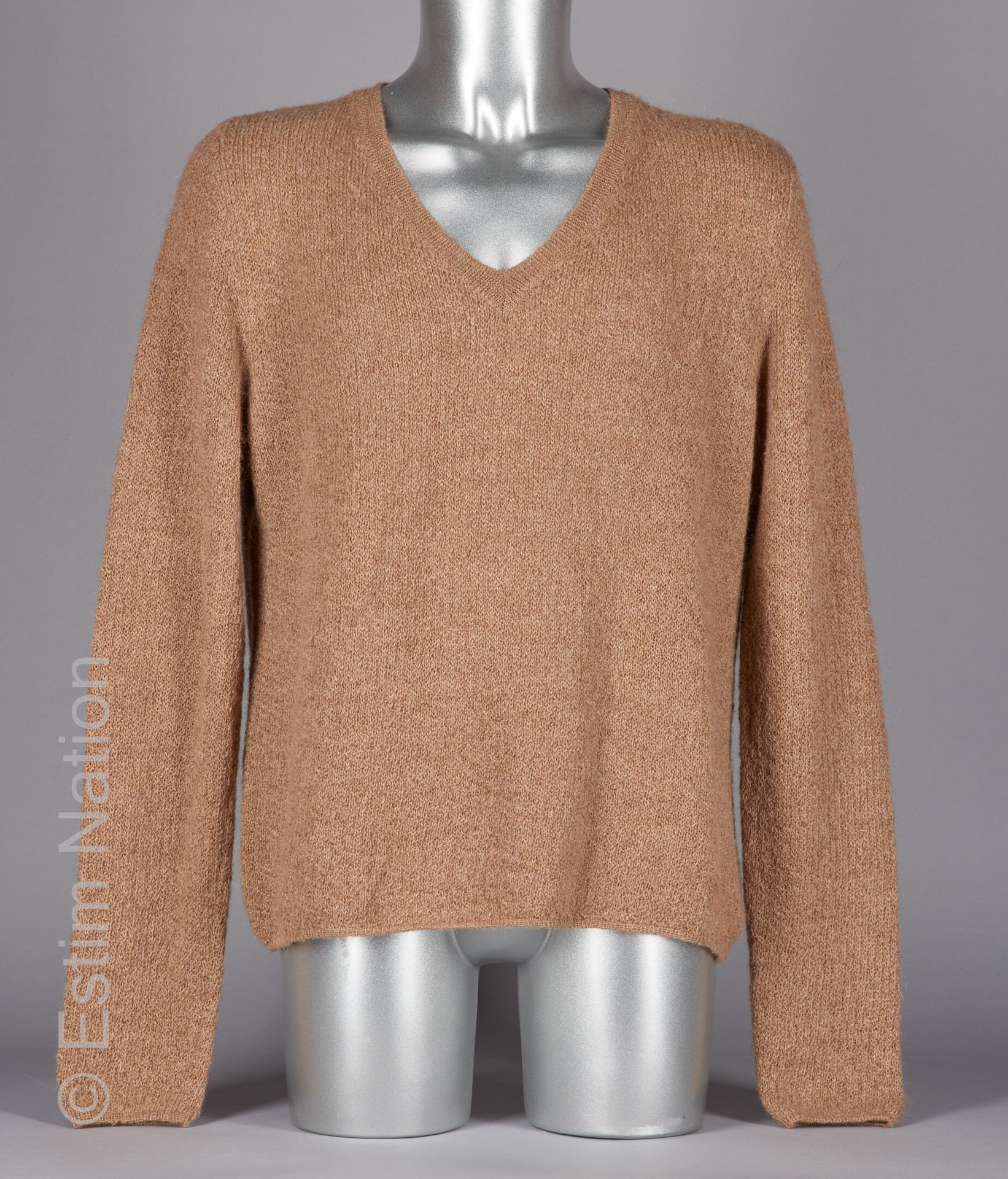 MAISON MARTIN MARGIELA LIGNE 10 Camel wool knit sweater, slightly oversized, V-n&hellip;