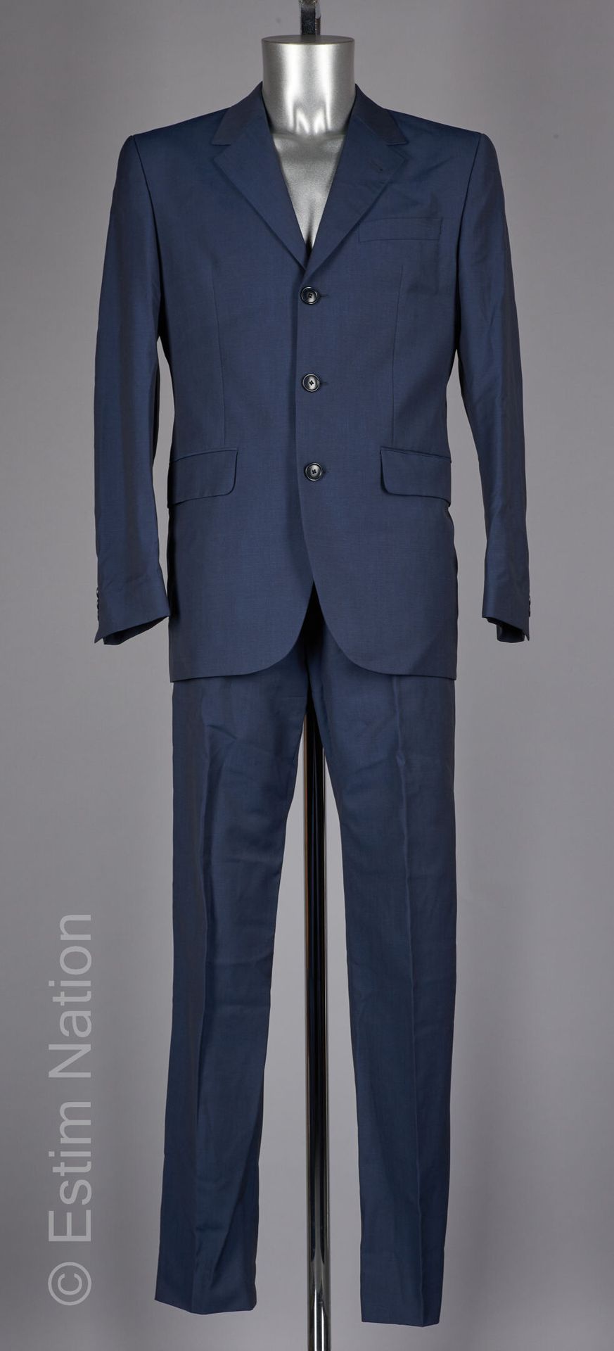 KENZO HOMME COSTUME in cold navy wool (S 48) (with its cover)