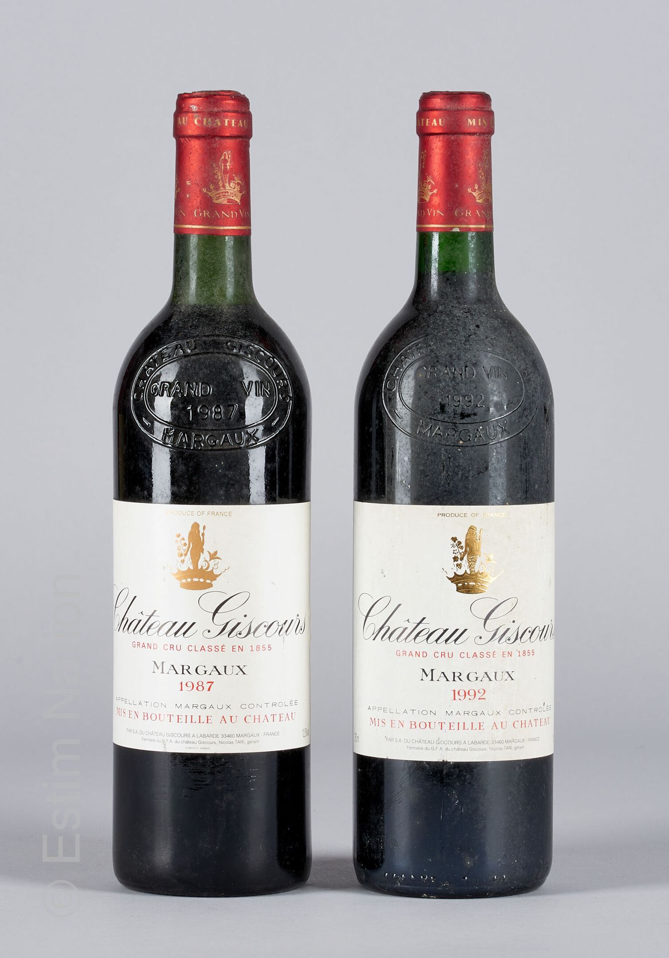 BORDEAUX 2 bouteilles : 1 Château Giscours 1987 3e GC Margaux, 1 Château Giscour&hellip;