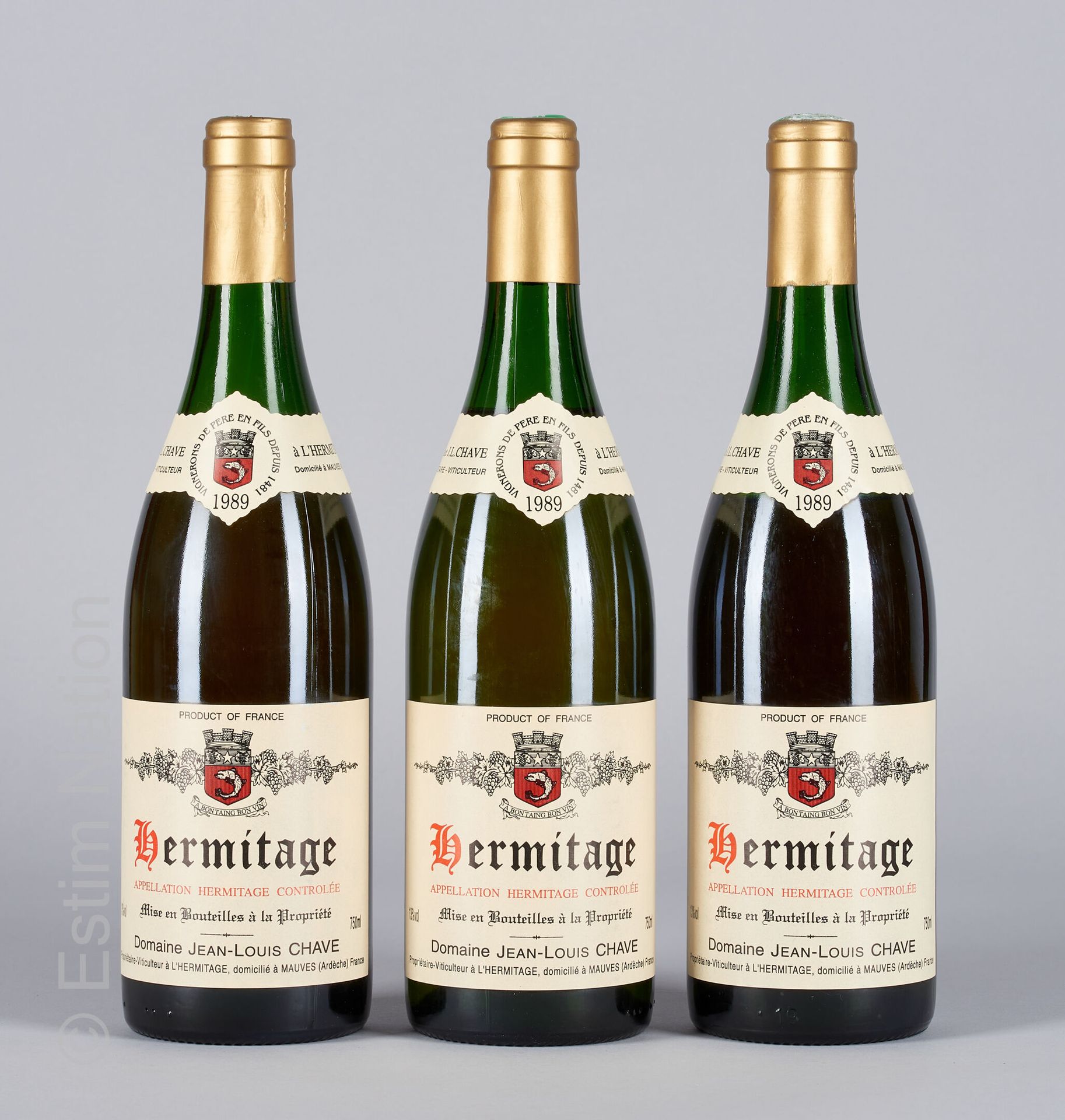 HERMITAGE BLANC 3瓶HERMITAGE 1989 Jean-Louis Chave (白葡萄酒)

(N. 2在4到4.5厘米之间，1到7厘米，&hellip;