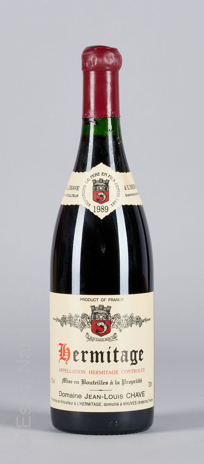HERMITAGE ROUGE 1 bottle HERMITAGE 1989 Jean-Louis Chave

(B. Swollen, very slig&hellip;