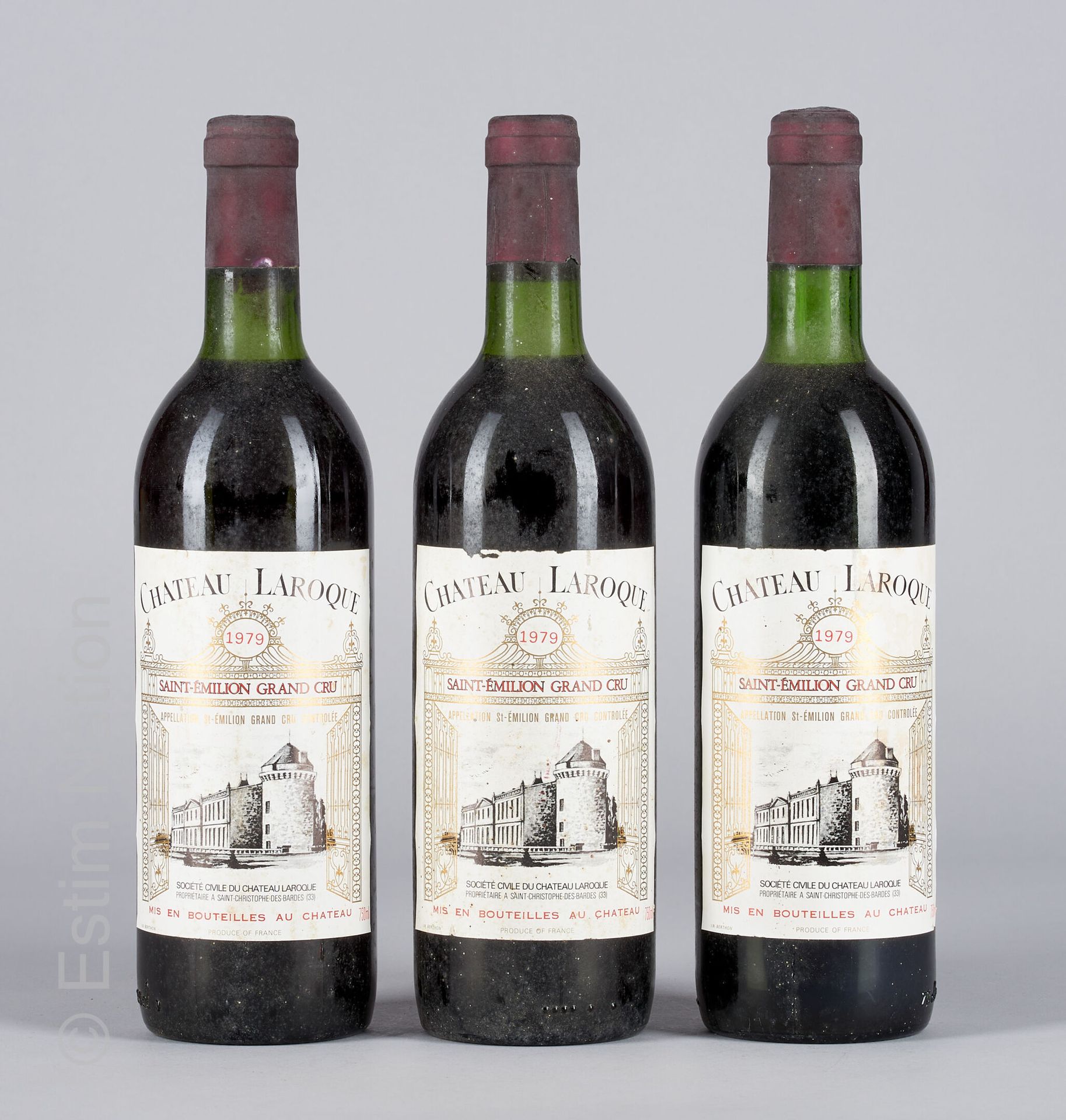 BORDEAUX 3 bottles Château Laroque 1979 Saint Emilion Grand Cru

(N. Lb, E. A, m&hellip;