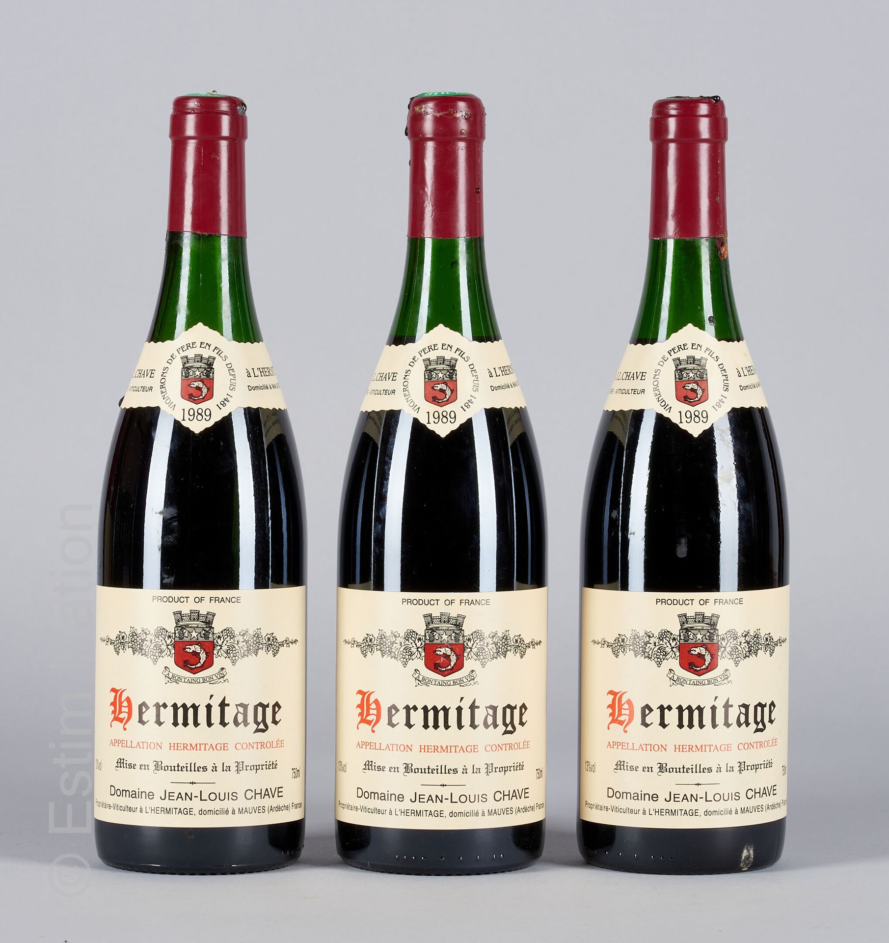 HERMITAGE ROUGE 3 bouteilles HERMITAGE 1989 Jean-Louis Chave

(N. Entre 4 et 4,5&hellip;