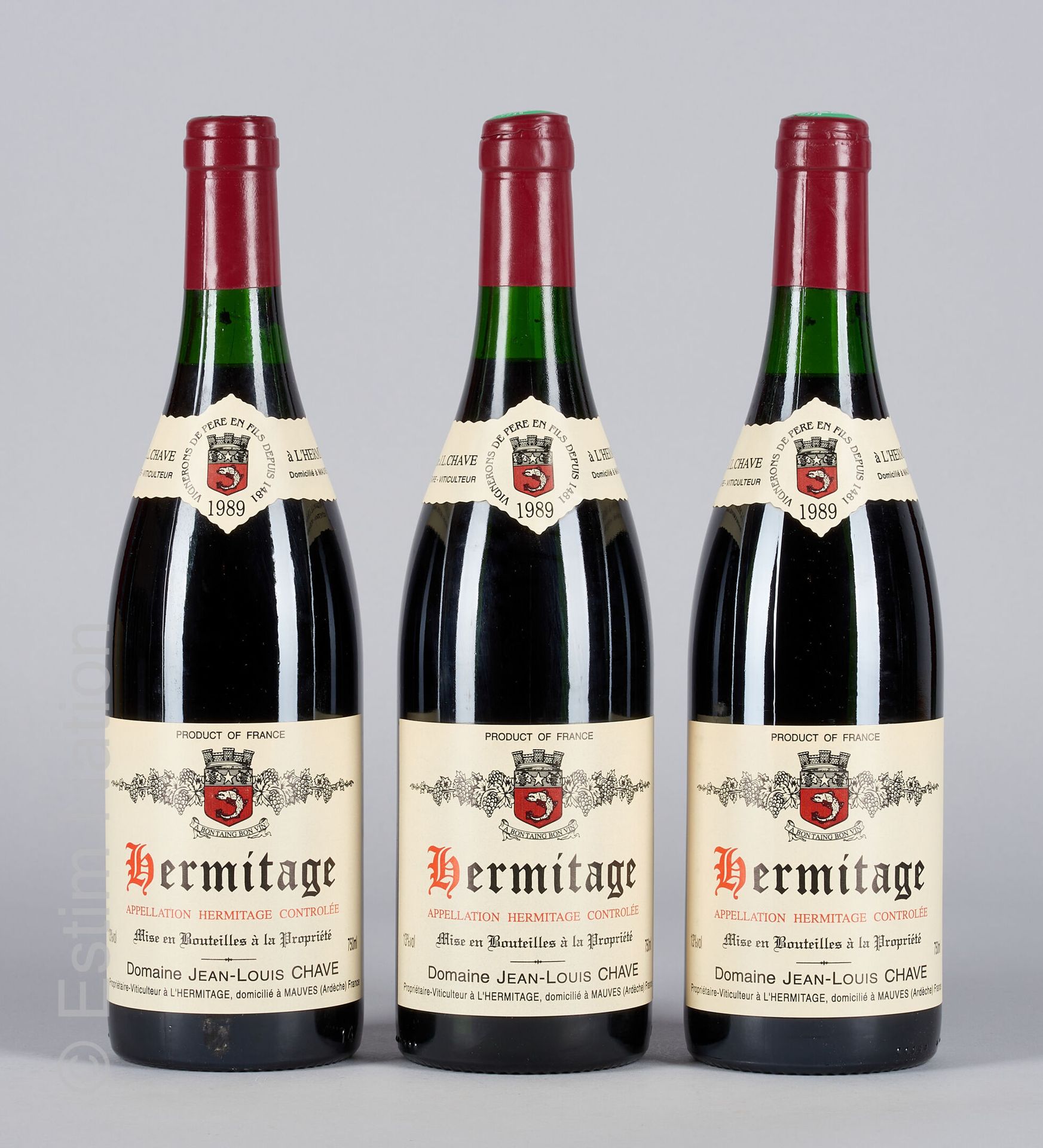 HERMITAGE ROUGE 3 bottles HERMITAGE 1989 Jean-Louis Chave

(N. Between 2 and 2,5&hellip;