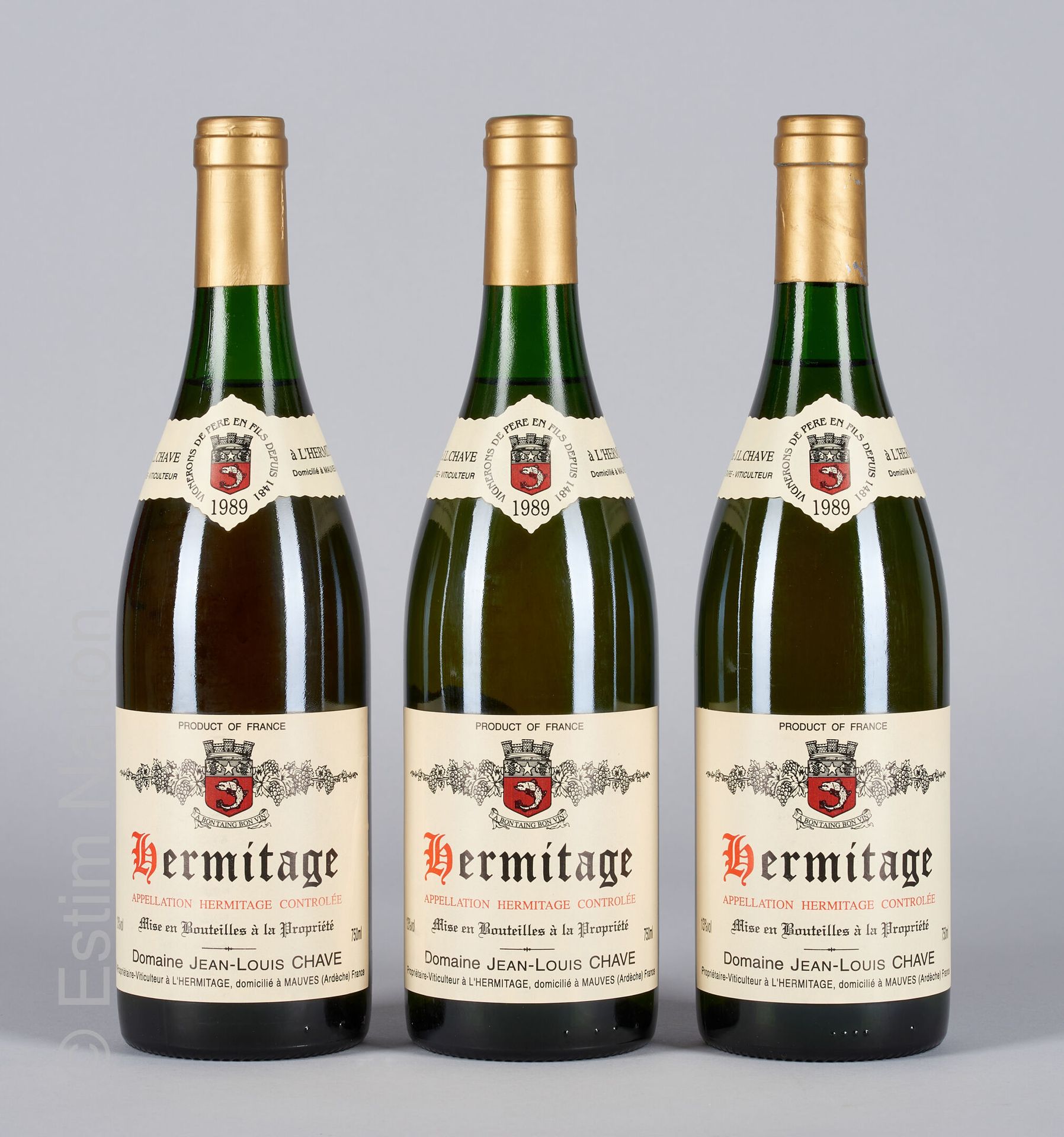 HERMITAGE BLANC 3 bouteilles HERMITAGE 1989 Jean-Louis Chave (blanc)

(N. 1 entr&hellip;