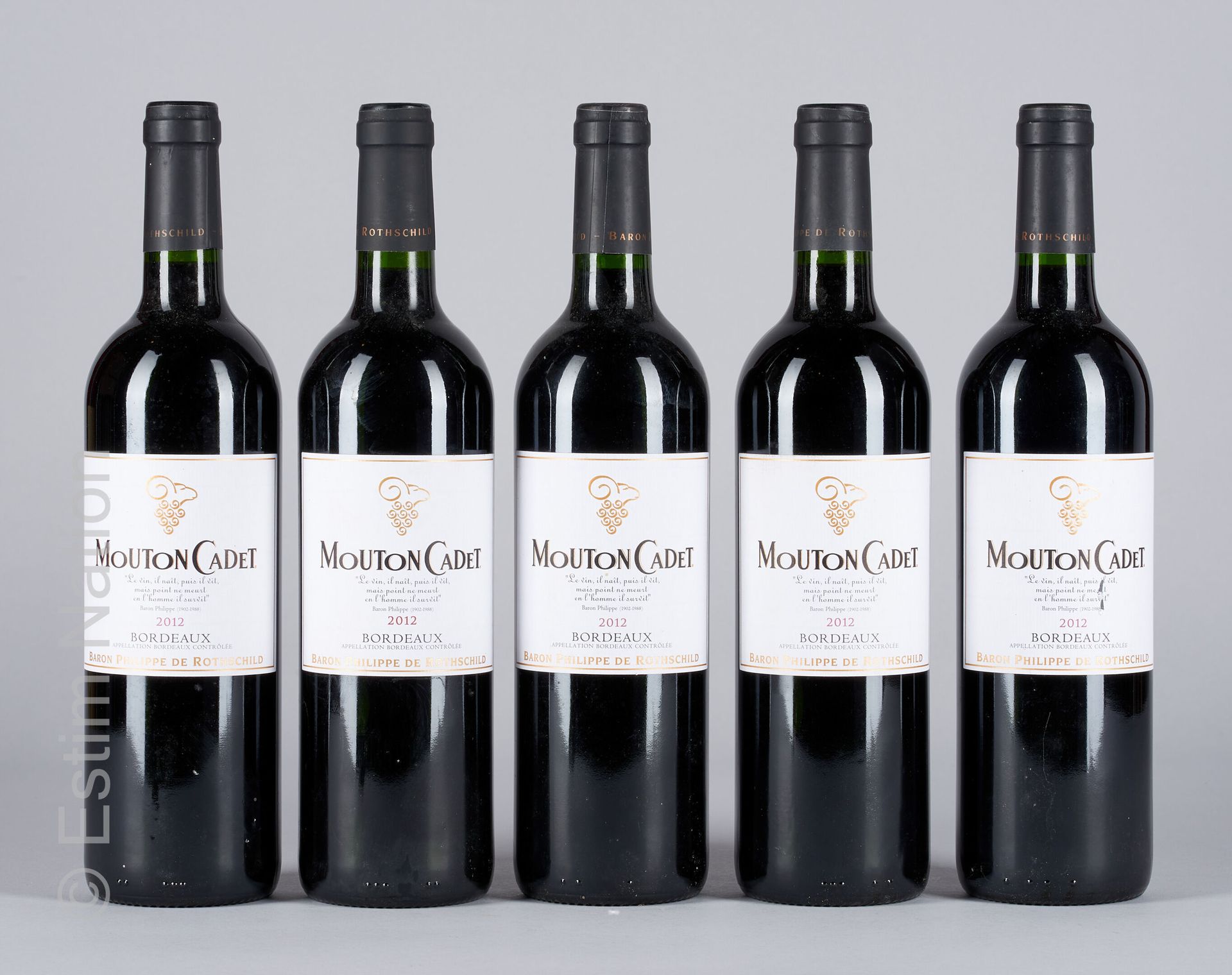 BORDEAUX 9 botellas de Mouton Cadet 2012 Burdeos