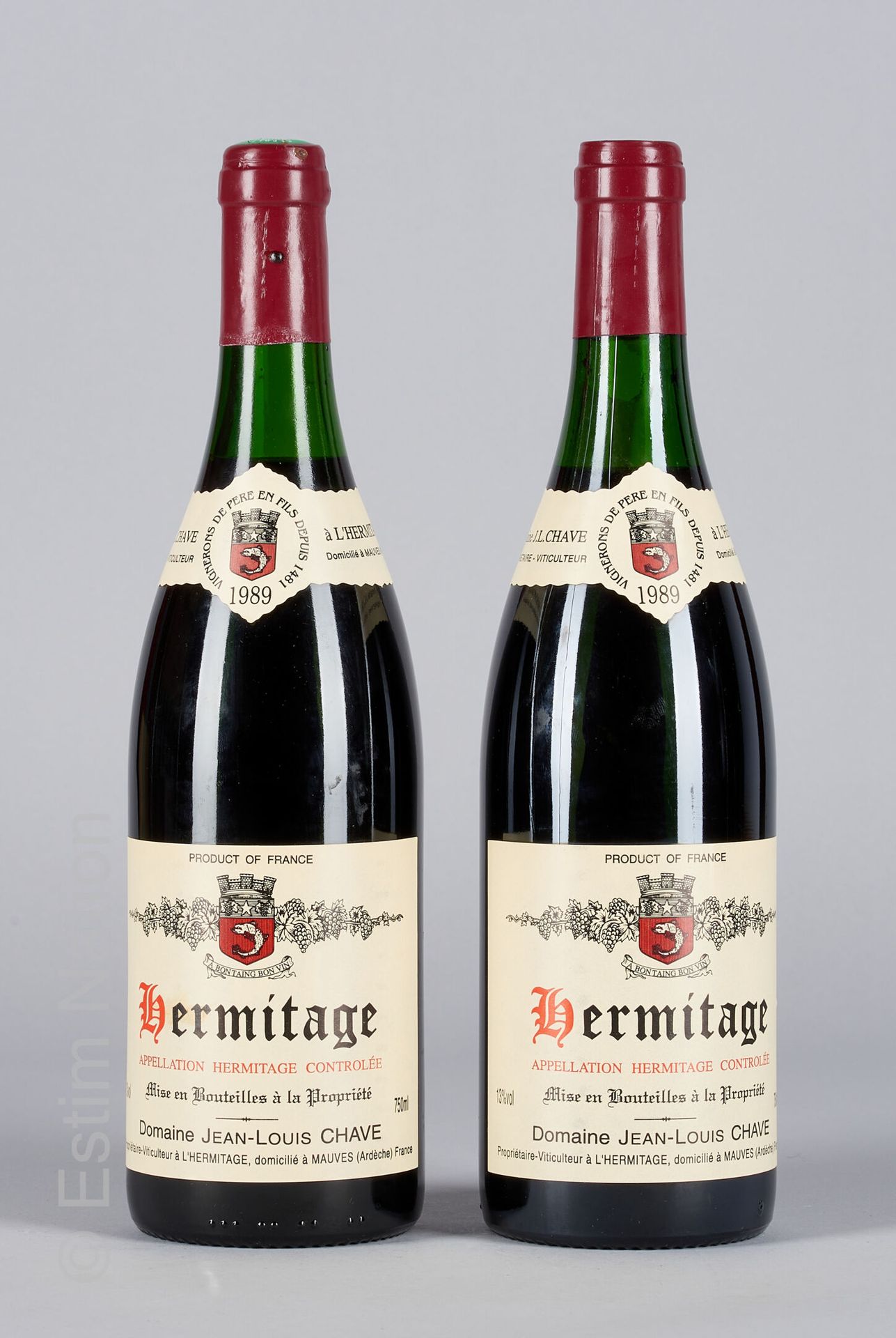 HERMITAGE ROUGE 2 bottles HERMITAGE 1989 Jean-Louis Chave

(N. Between 3 and 3,5&hellip;