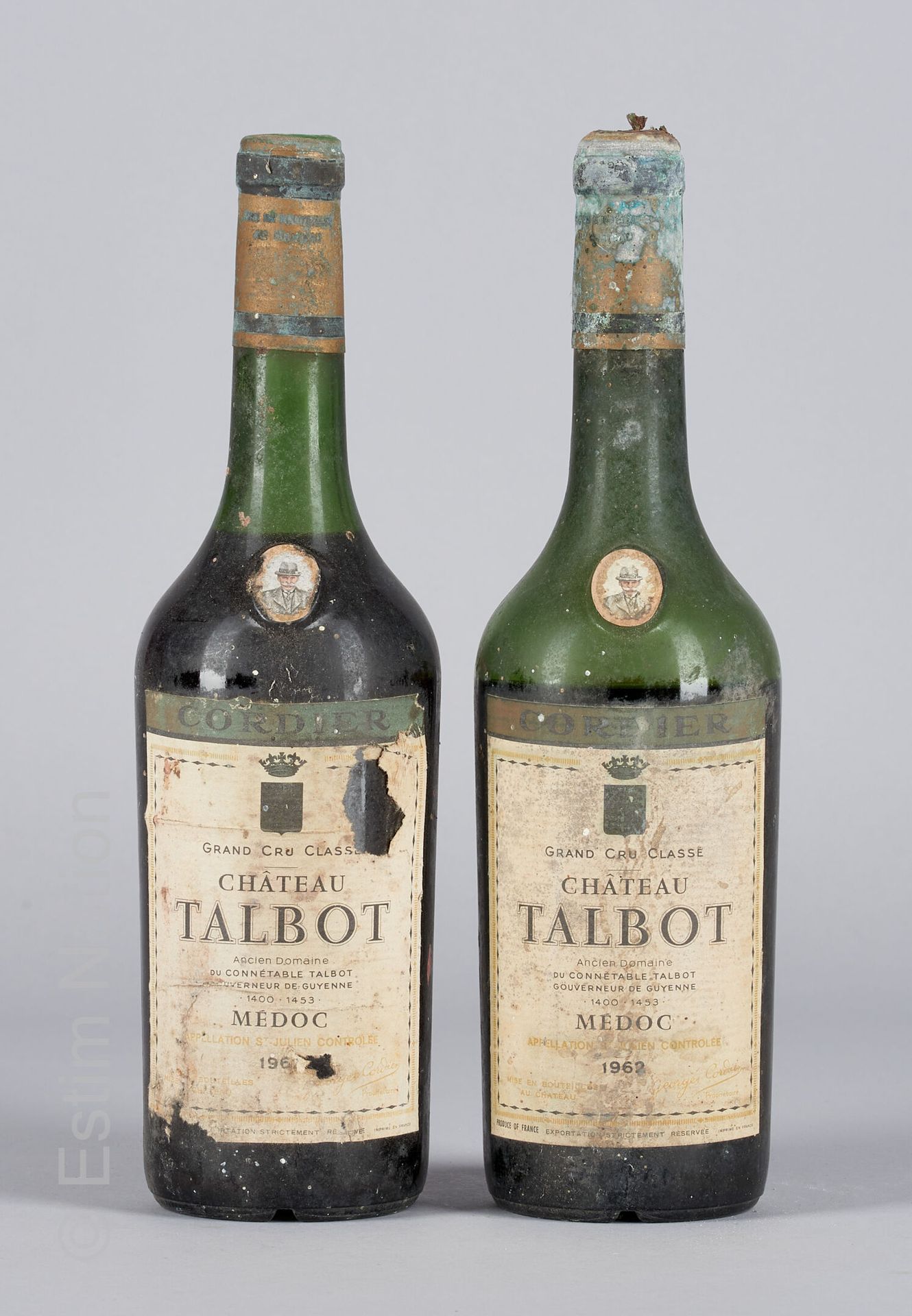 BORDEAUX 2 bouteilles Château Talbot 1962 4e GC Médoc

(N. 1 vidange, 1 lb/he, E&hellip;