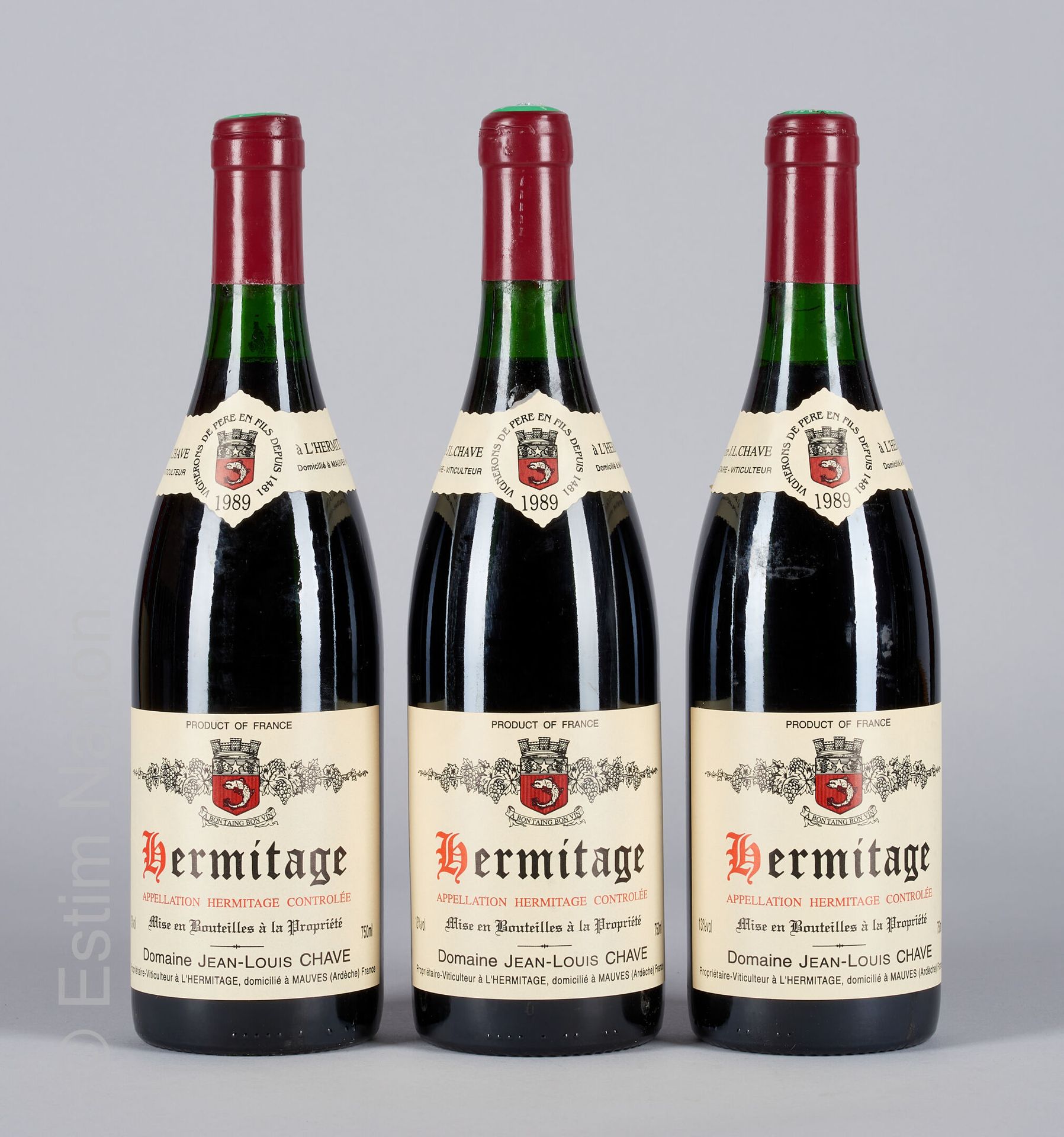 HERMITAGE ROUGE 3 bouteilles HERMITAGE 1989 Jean-Louis Chave

(N. Entre 2 et 2,5&hellip;