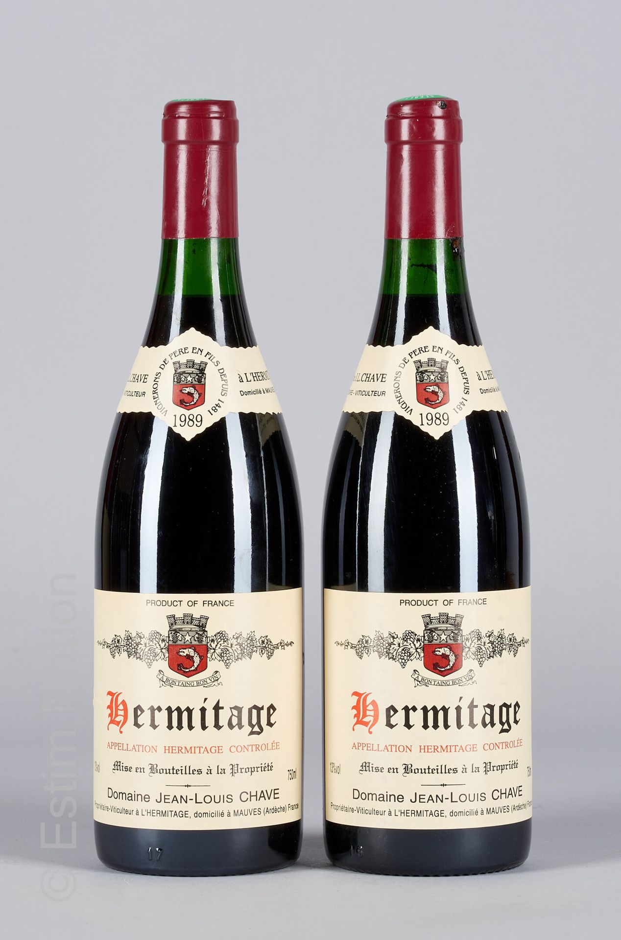 HERMITAGE ROUGE 2 bottiglie HERMITAGE 1989 Jean-Louis Chave

(N. Tra 2 e 2,5 cm,&hellip;