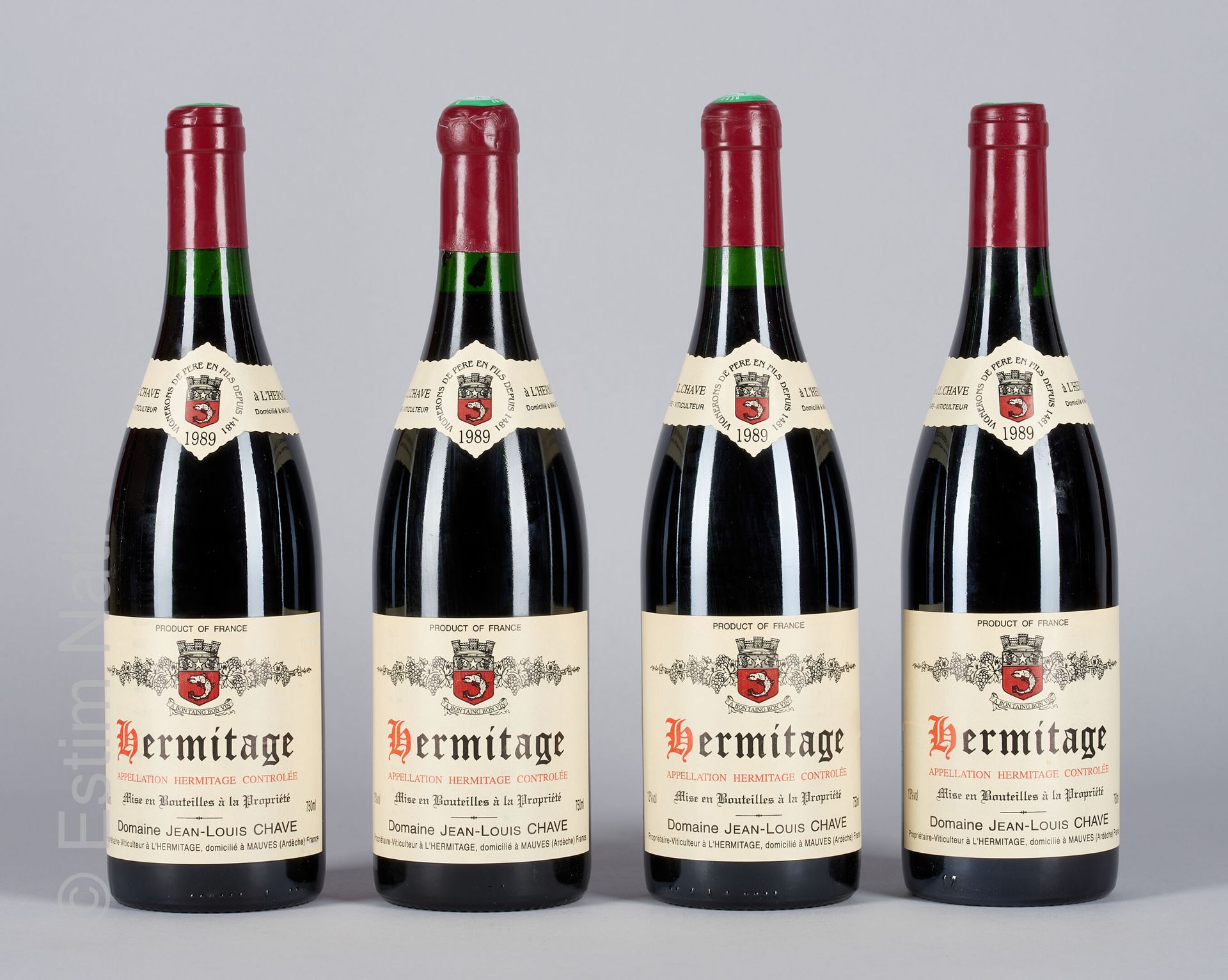 HERMITAGE ROUGE 4瓶HERMITAGE 1989 Jean-Louis Chave

(C. 1略有膨胀)