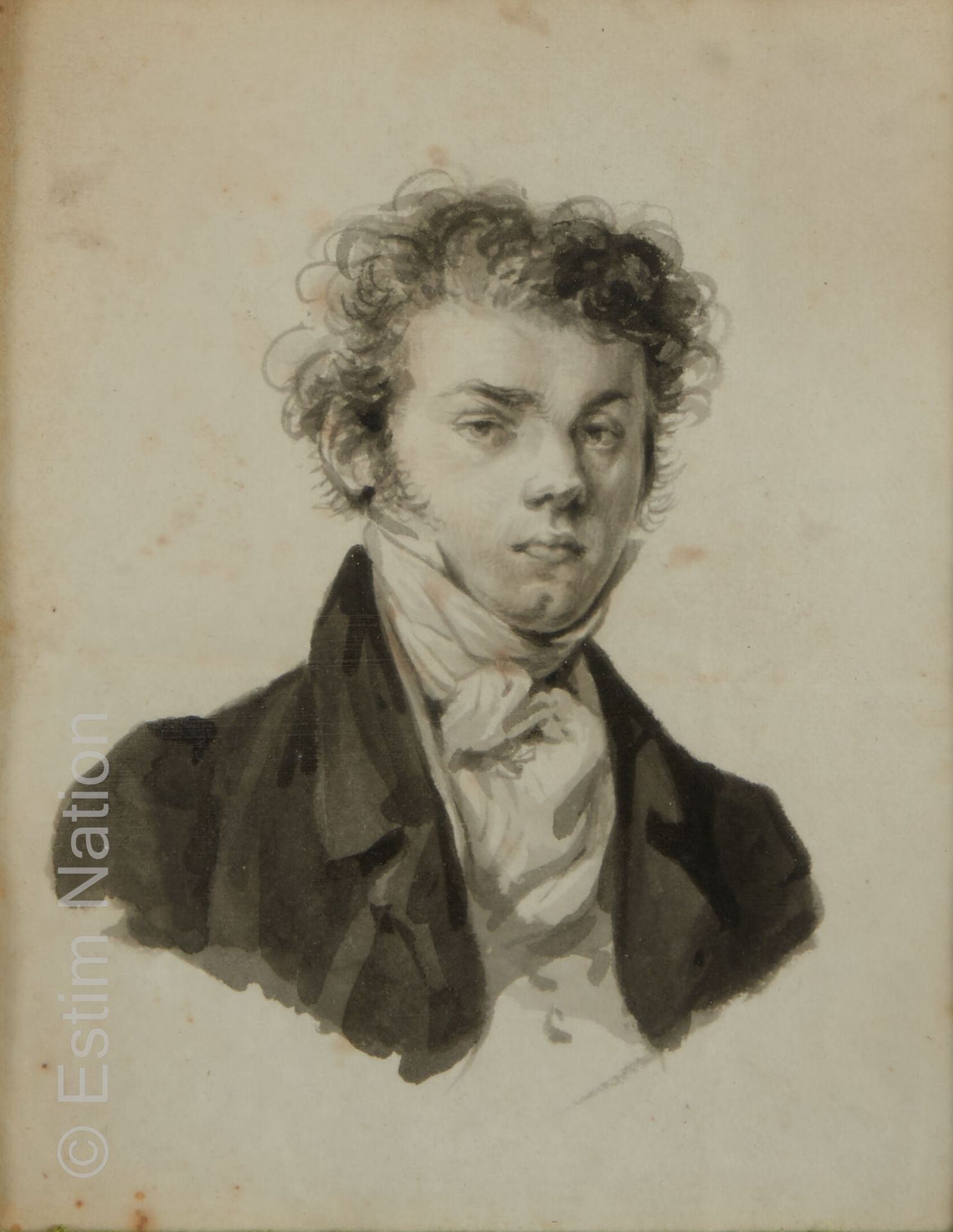 DESSIN XIXE SIECLE Ecole française vers 1820

Portrait de jeune homme 

Dessin a&hellip;